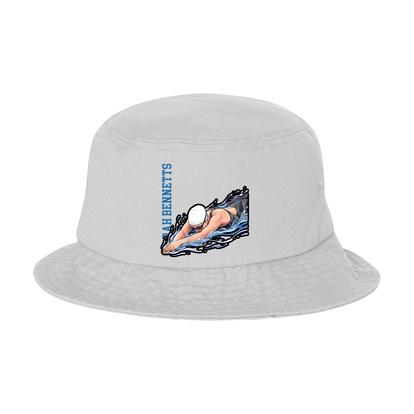 Bucket Cap — Name Vertical in White