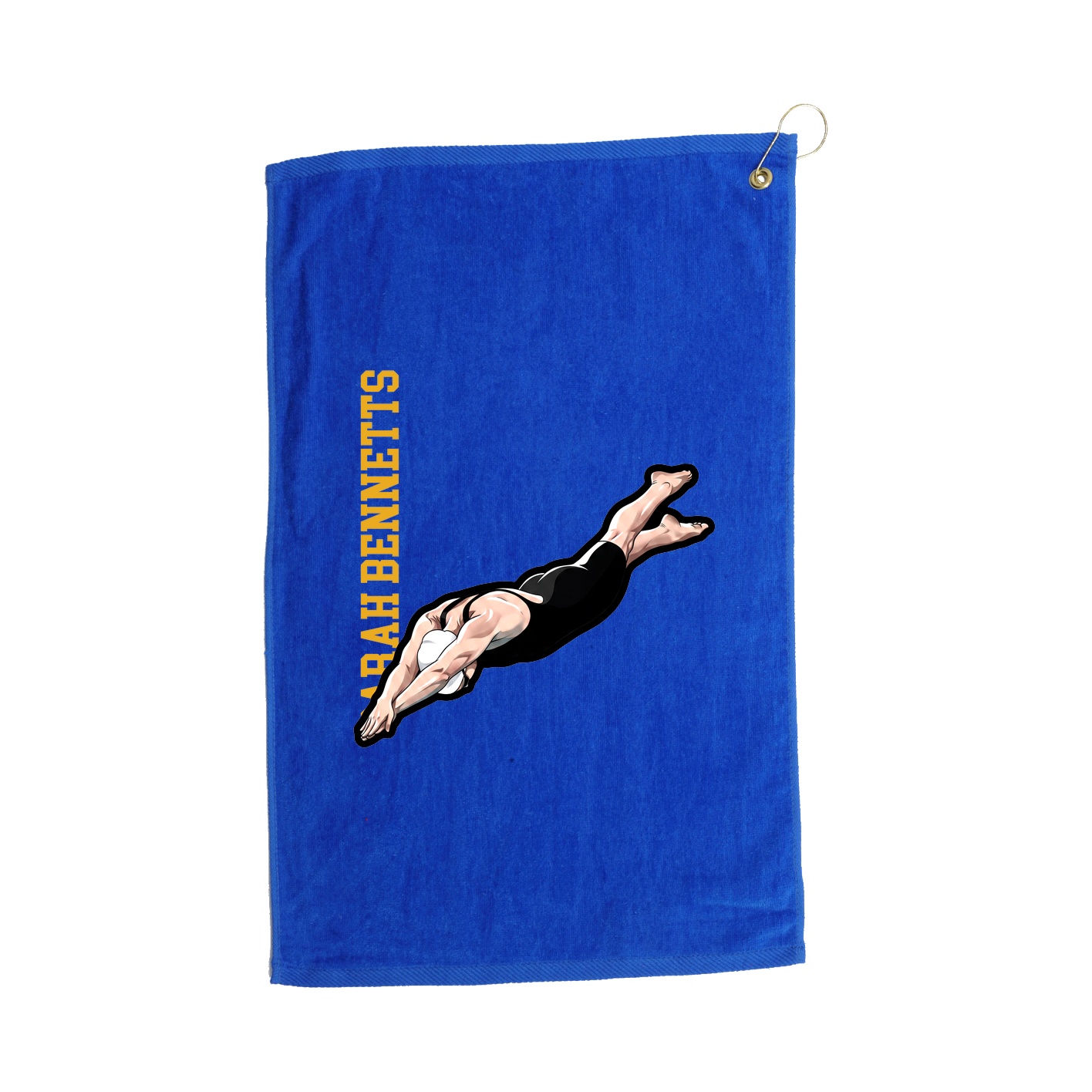 Golf Towel — Name Vertical in Royal