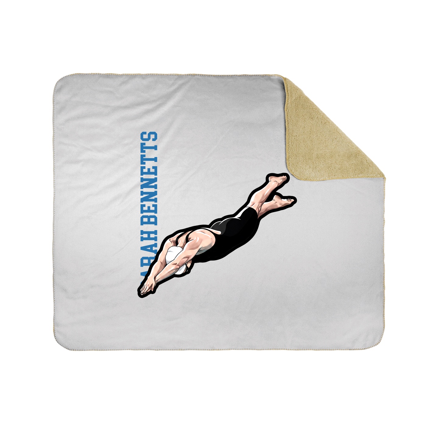 Throw Blanket — Name Vertical in White