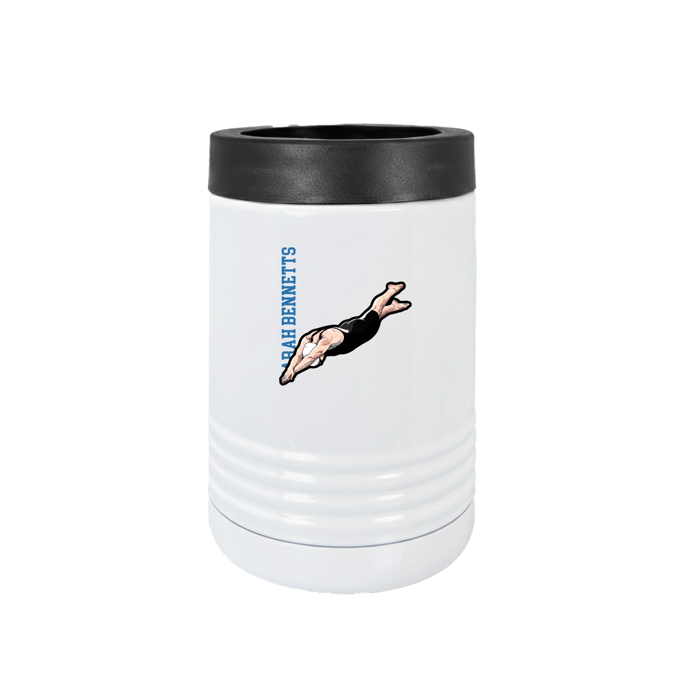 Beverage Holder — Name Vertical in White