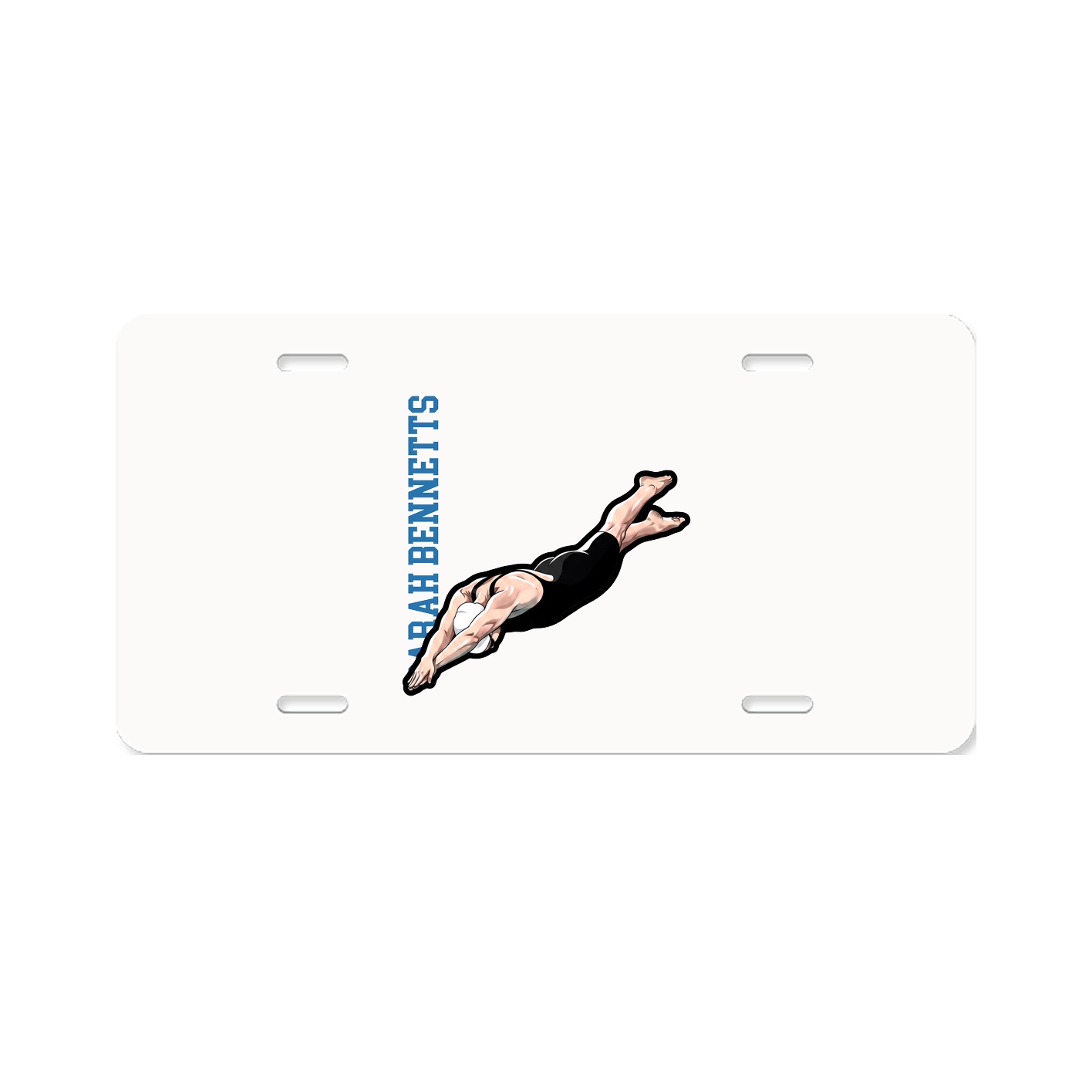 License Plate — Name Vertical in Classic