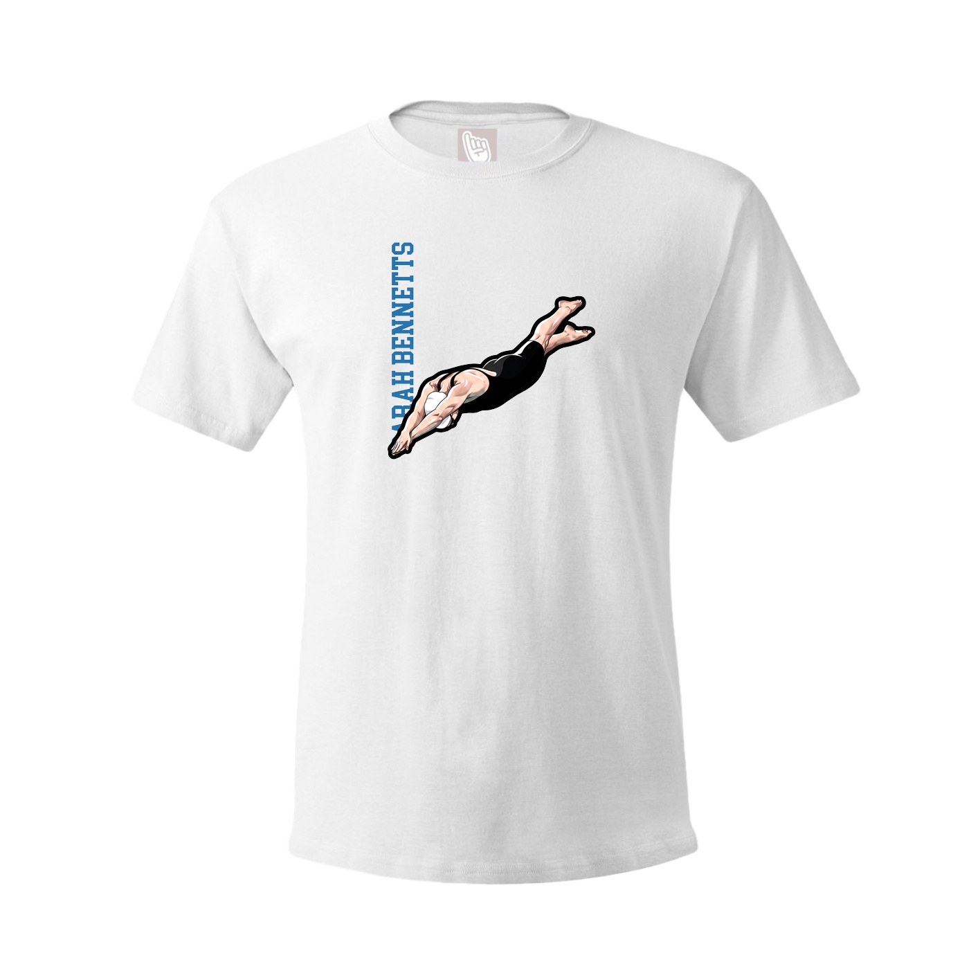 Tee — Name Vertical in White