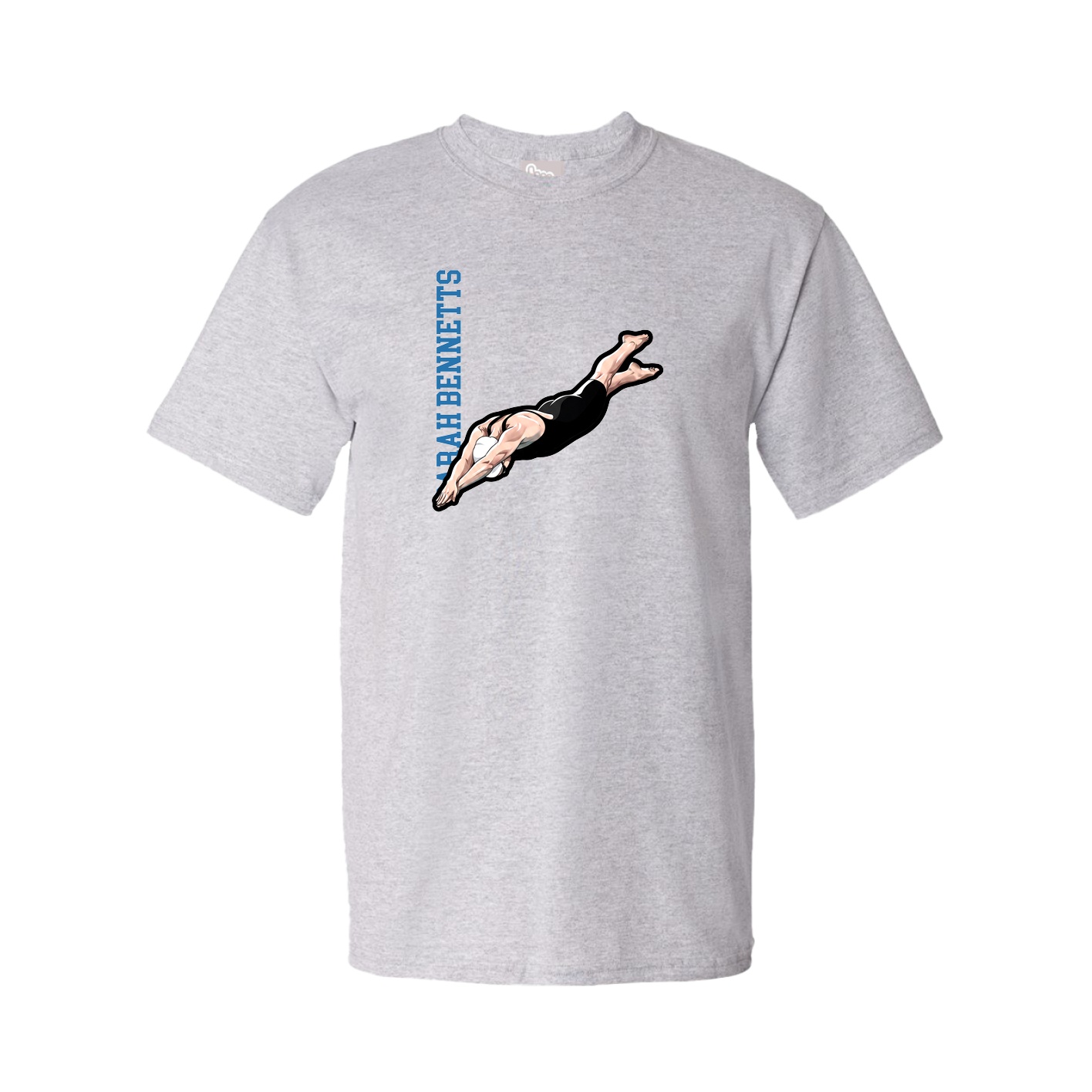 Youth Tee — Name Vertical in Grey