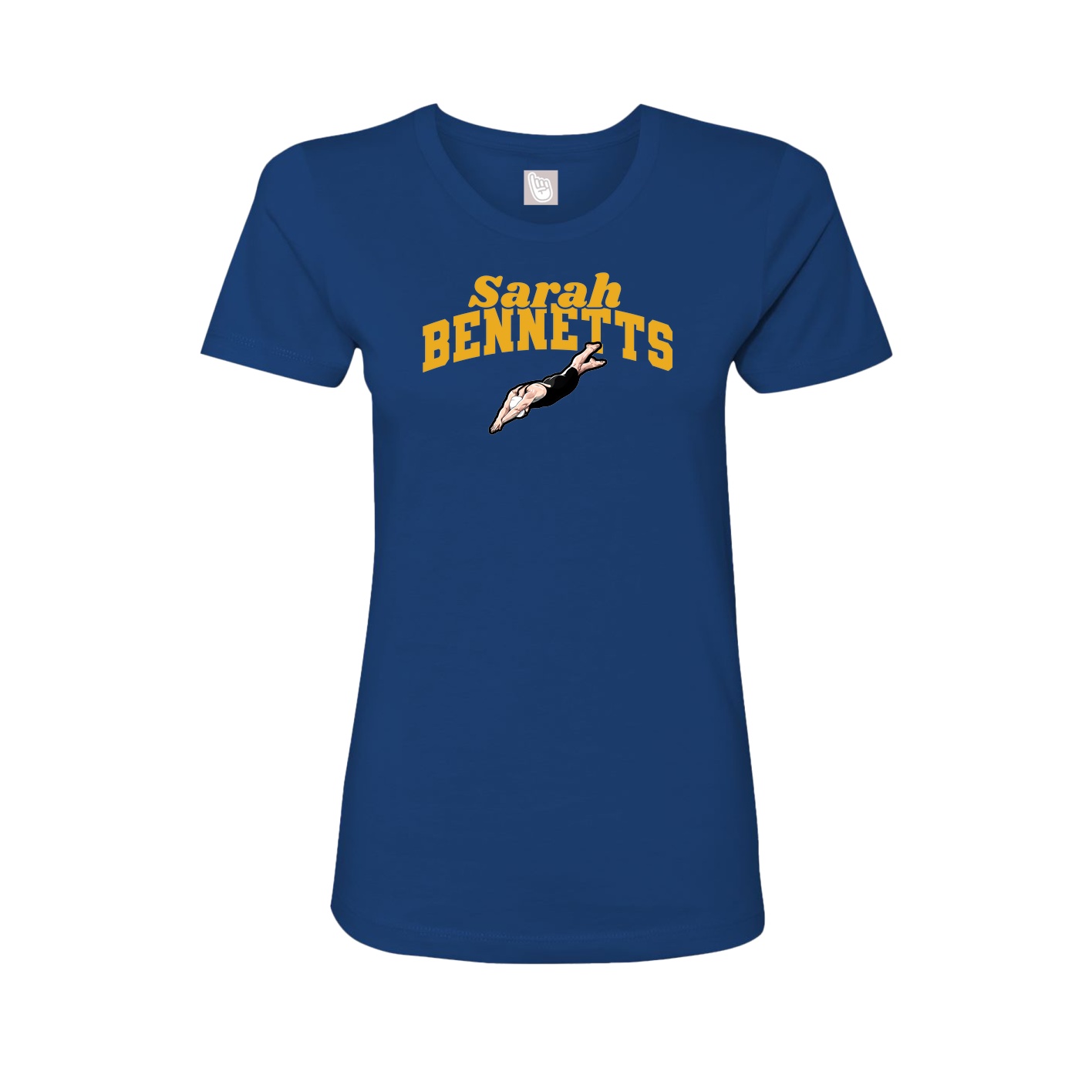 Fitted Women's Tee — Signature Arch in Royal