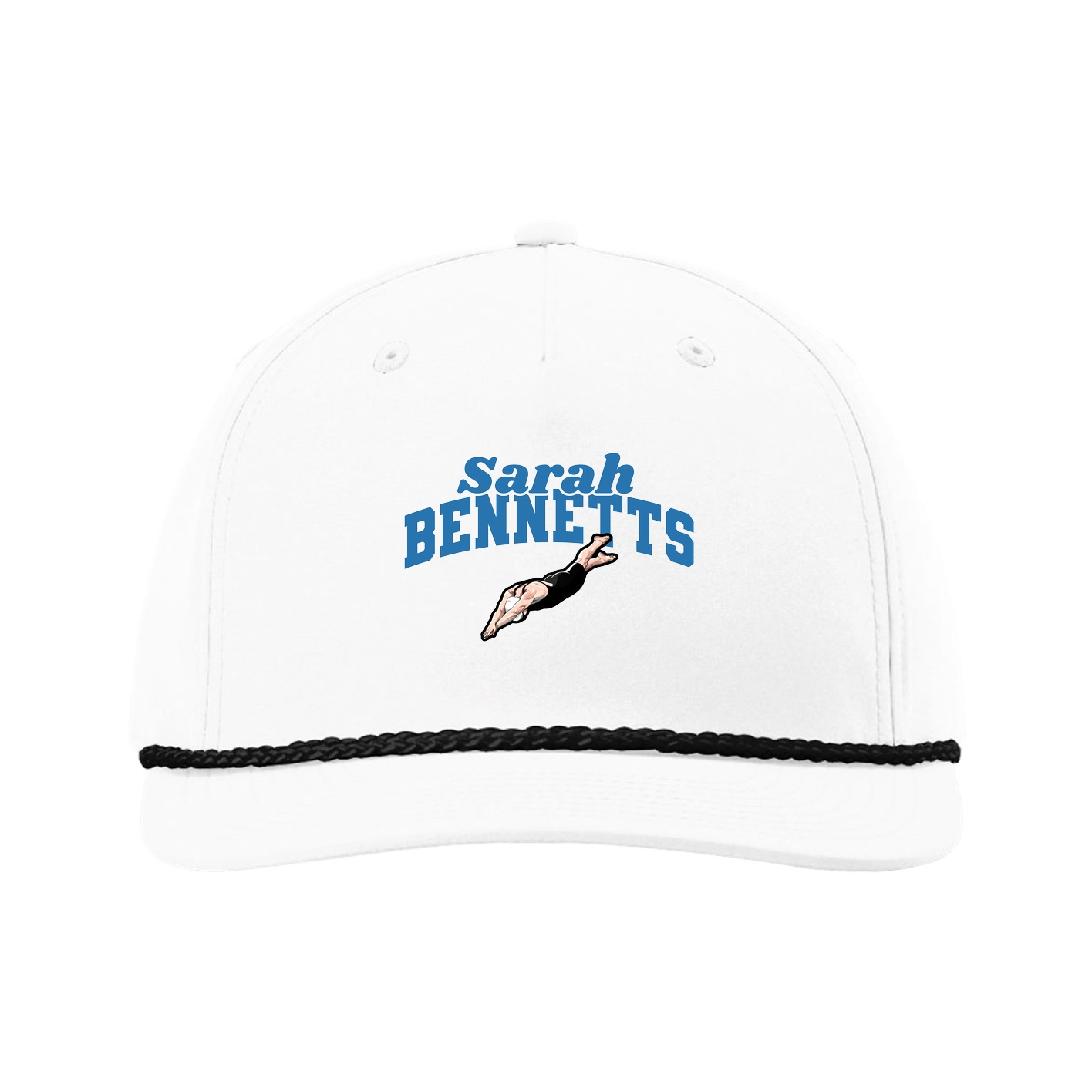 Five-Panel Classic Rope Cap — Signature Arch in White