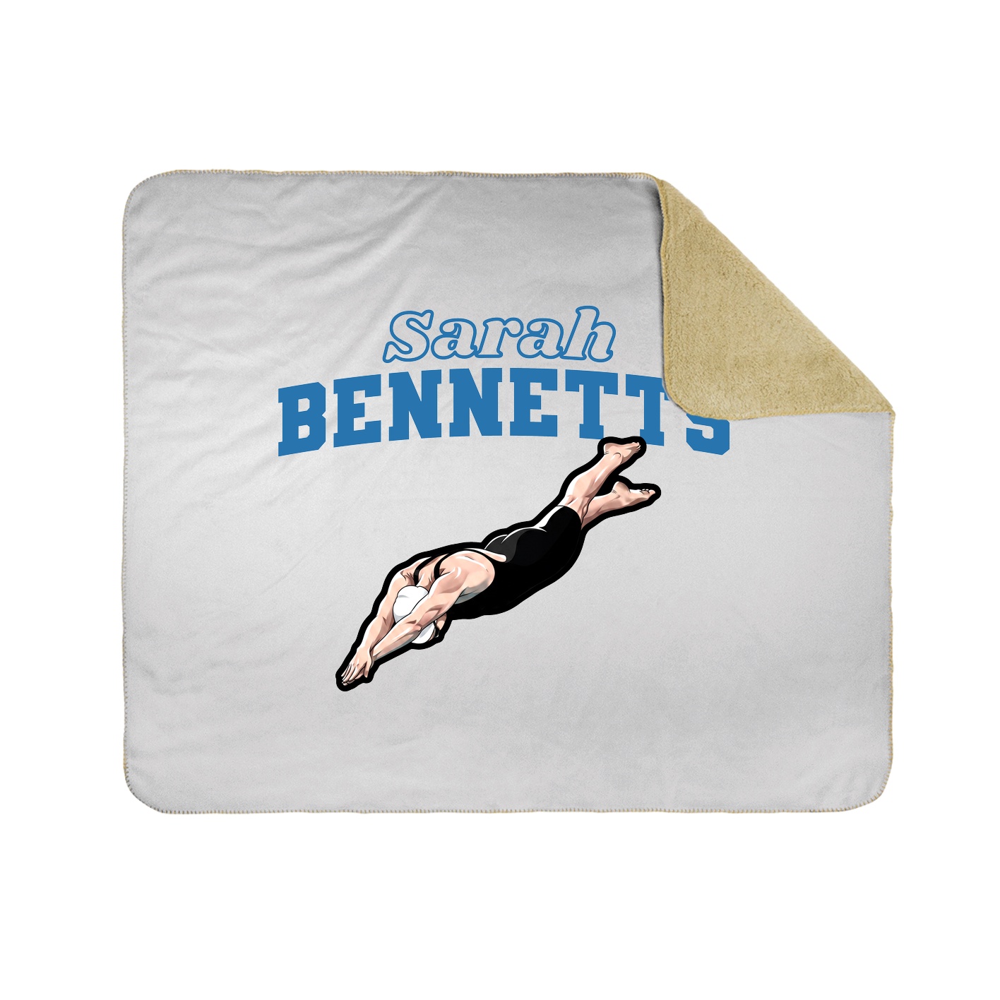 Throw Blanket — Name Arch in White