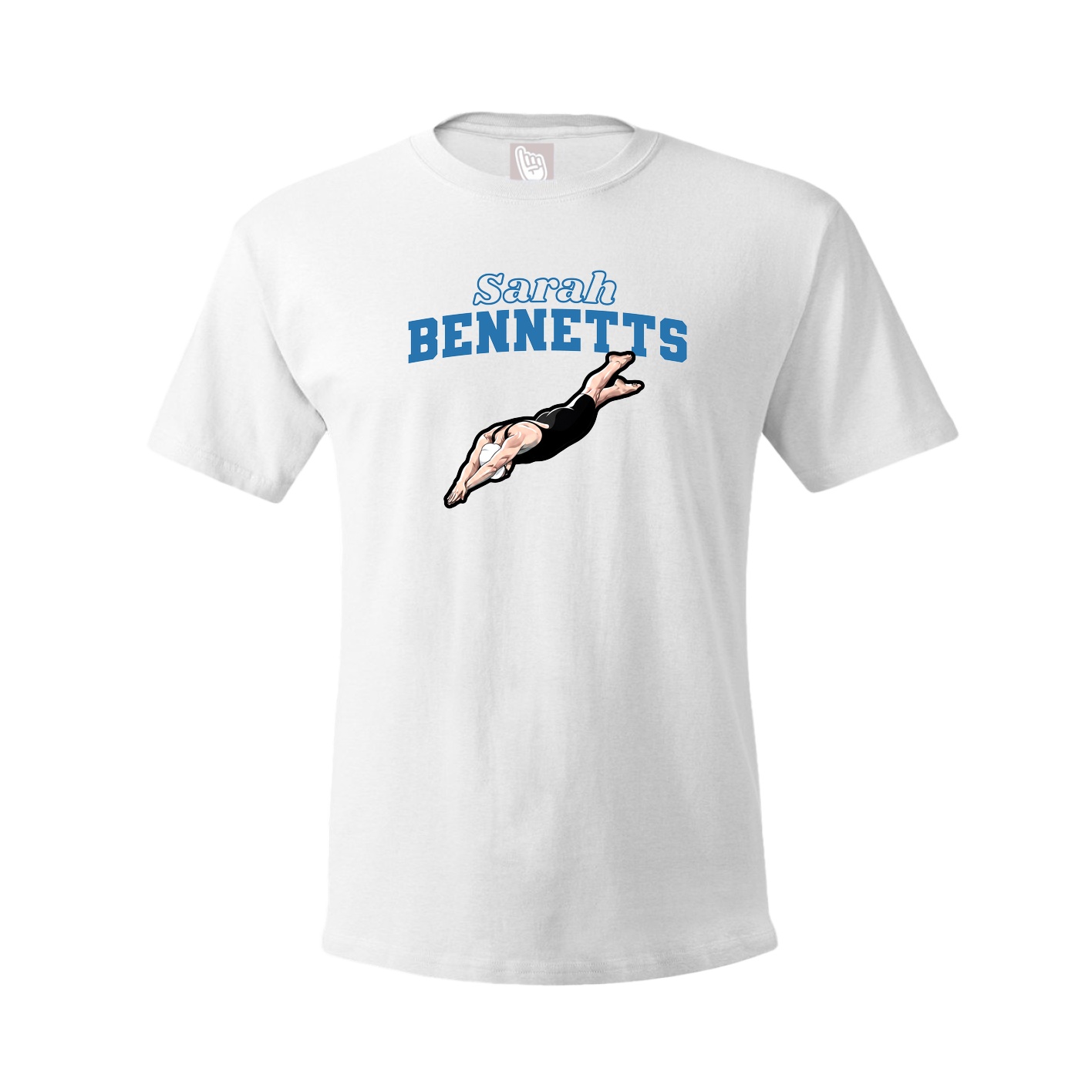 Youth Tee — Name Arch in White