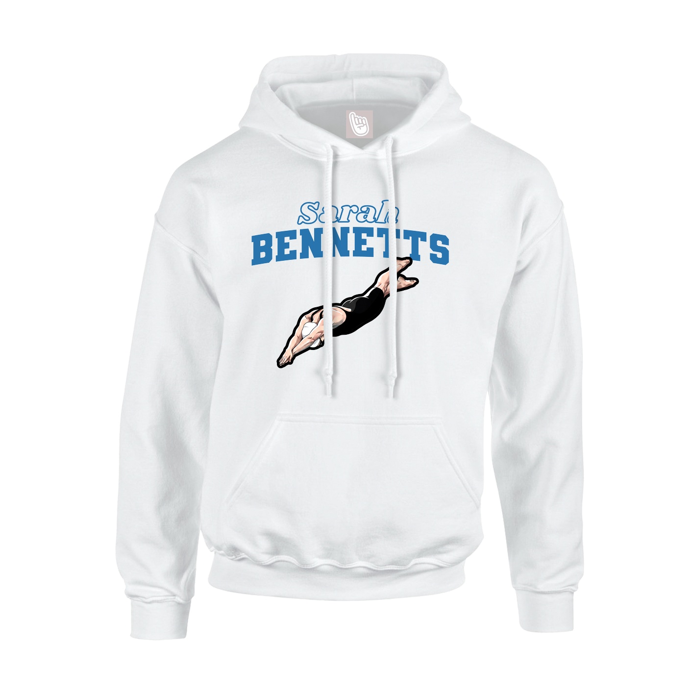 Hoodie — Name Arch in White
