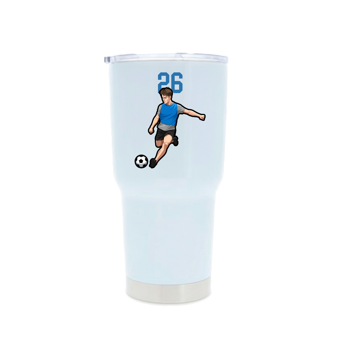 30oz Stainless Steel Tumbler — Number Top in White