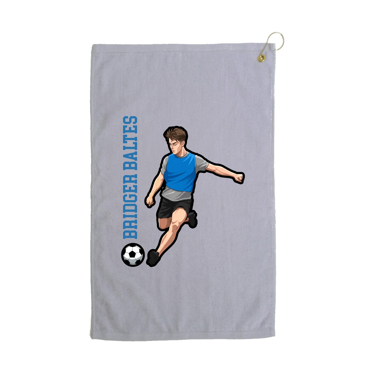 Golf Towel — Name Vertical in Grey