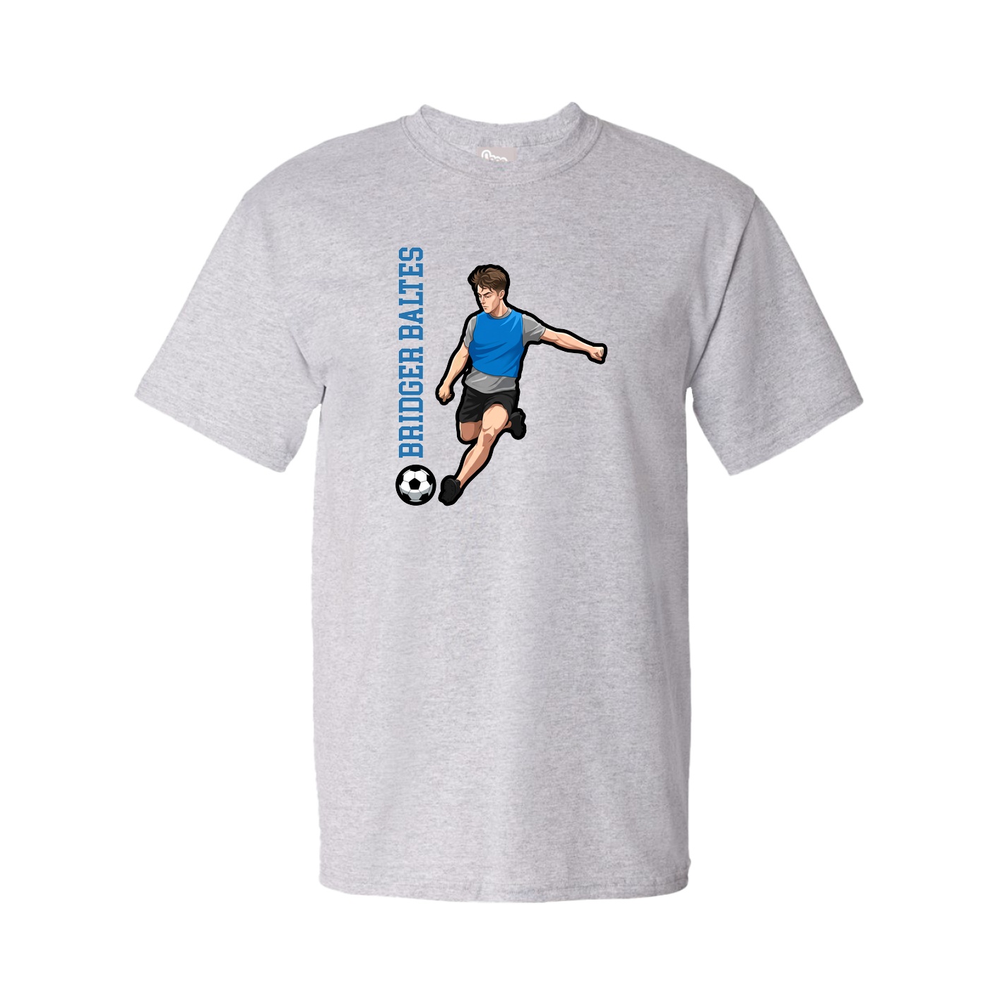 Youth Tee — Name Vertical in Grey