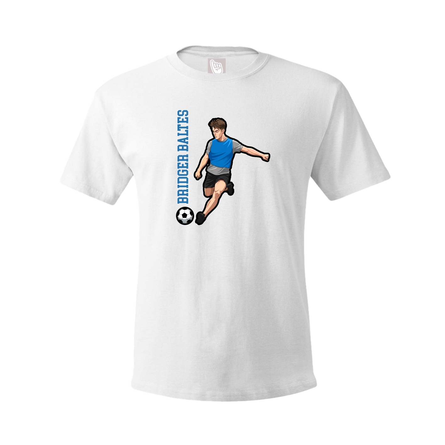 Youth Tee — Name Vertical in White