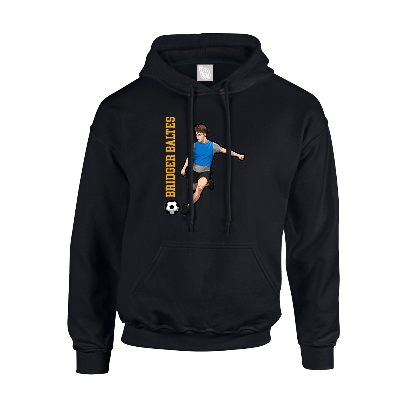Youth Hoodie — Name Vertical in Black