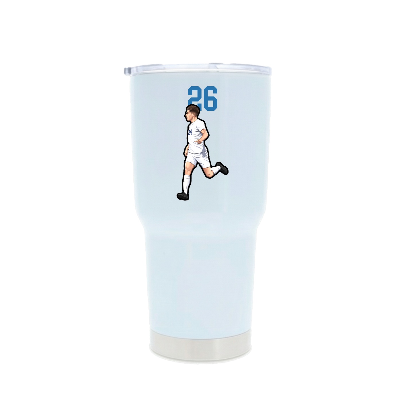 30oz Stainless Steel Tumbler — Number Top in White