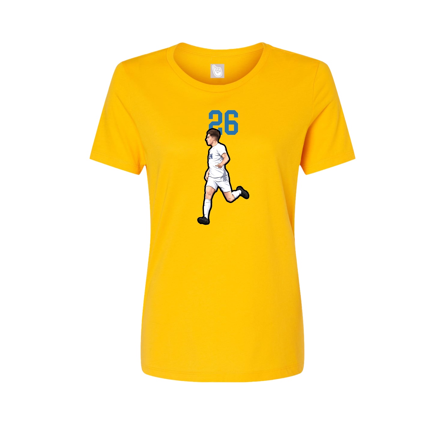 Womens Tee — Number Top in Gold