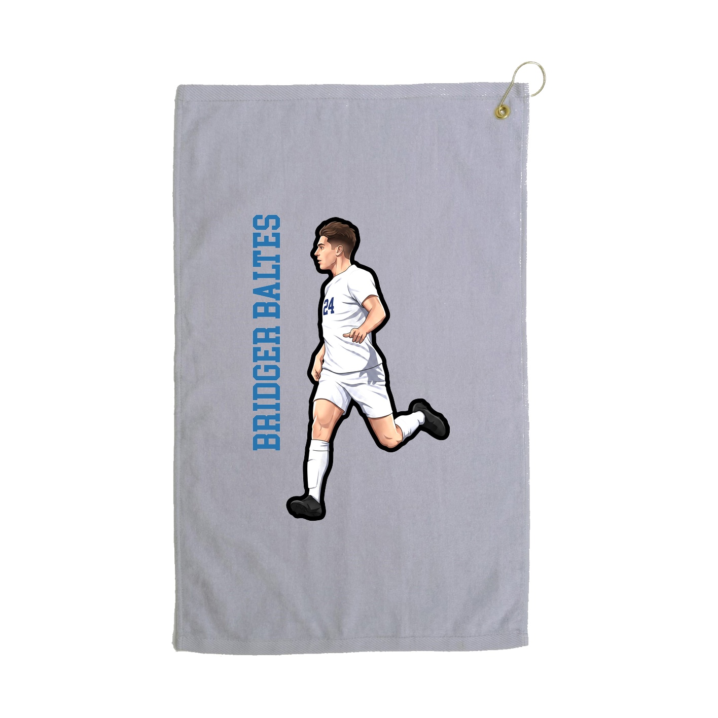 Golf Towel — Name Vertical in Grey