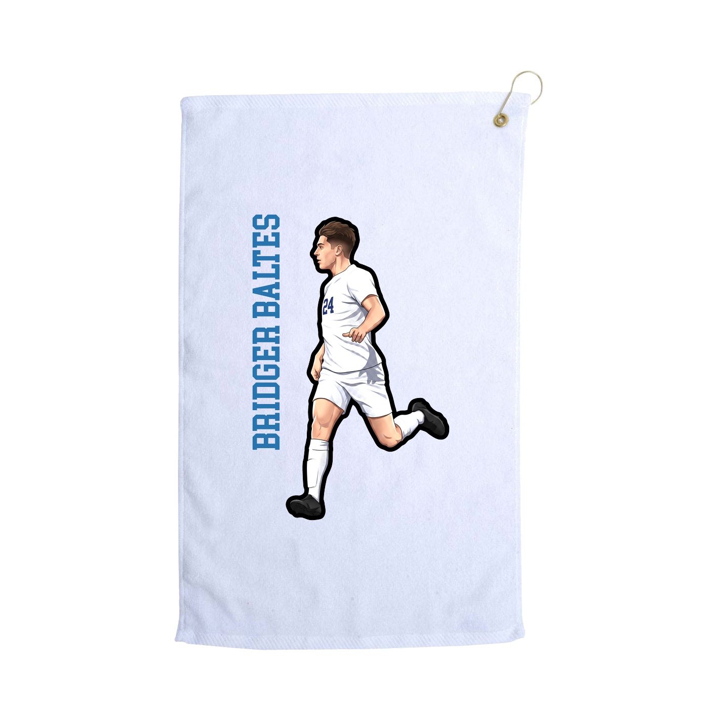 Golf Towel — Name Vertical in White