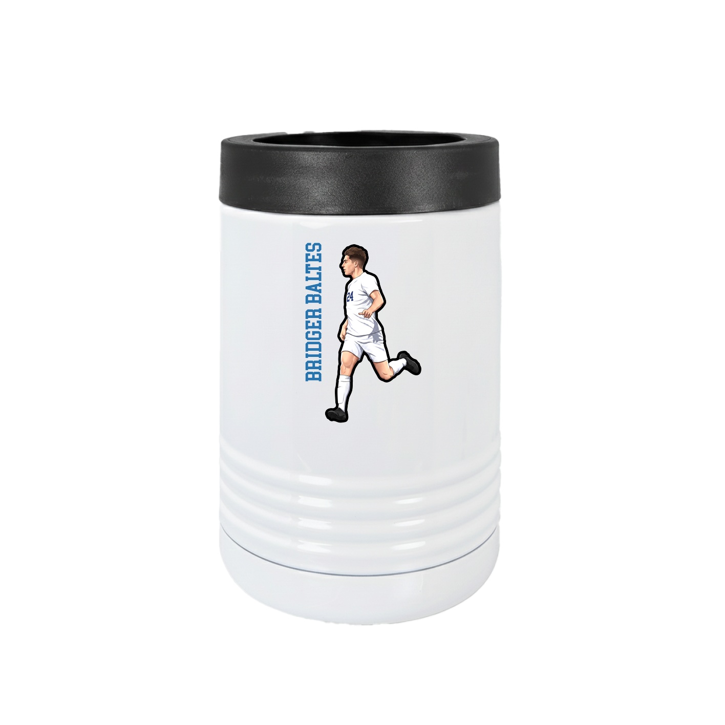 Beverage Holder — Name Vertical in White