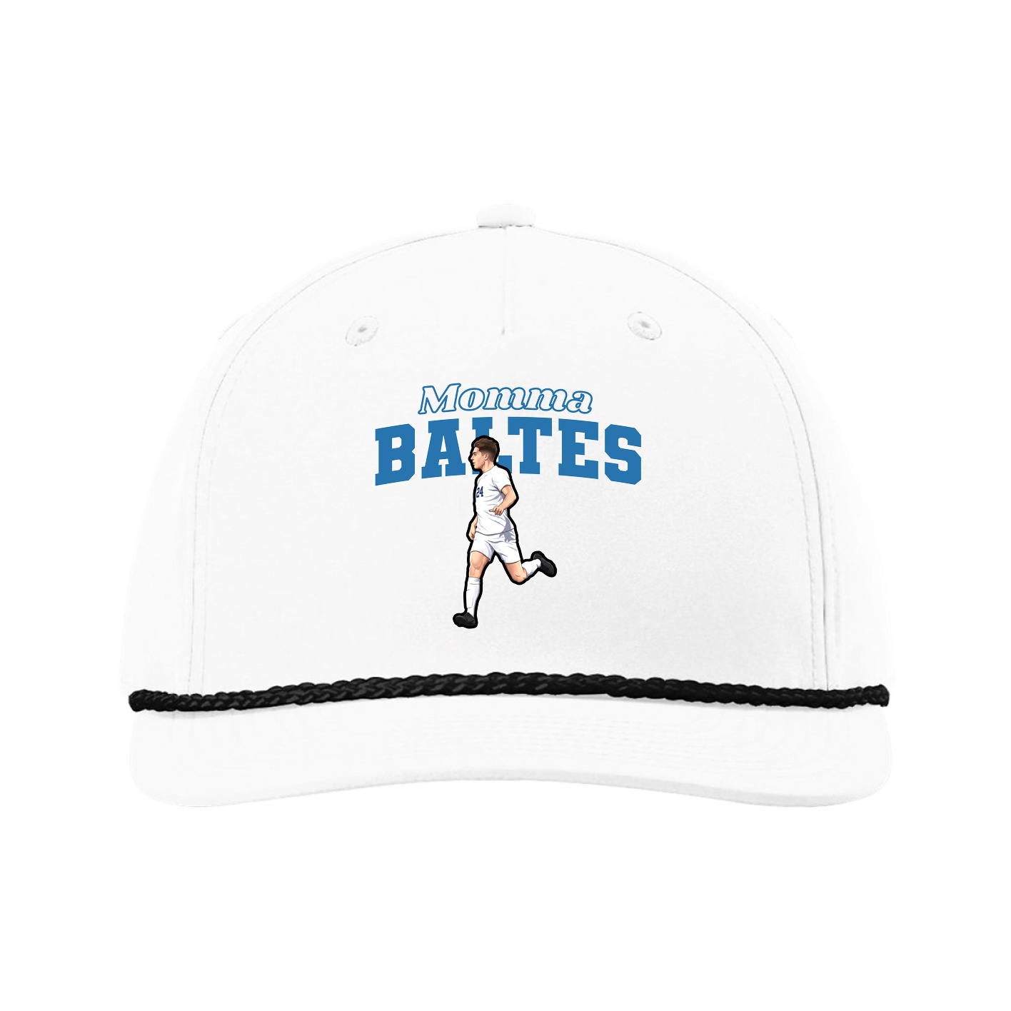 Five-Panel Classic Rope Cap — Mothers Day Block in White