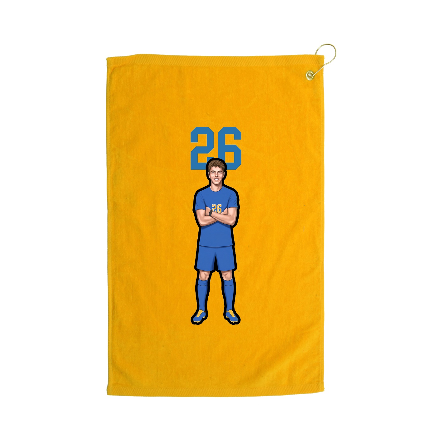 Golf Towel — Number Top in Gold