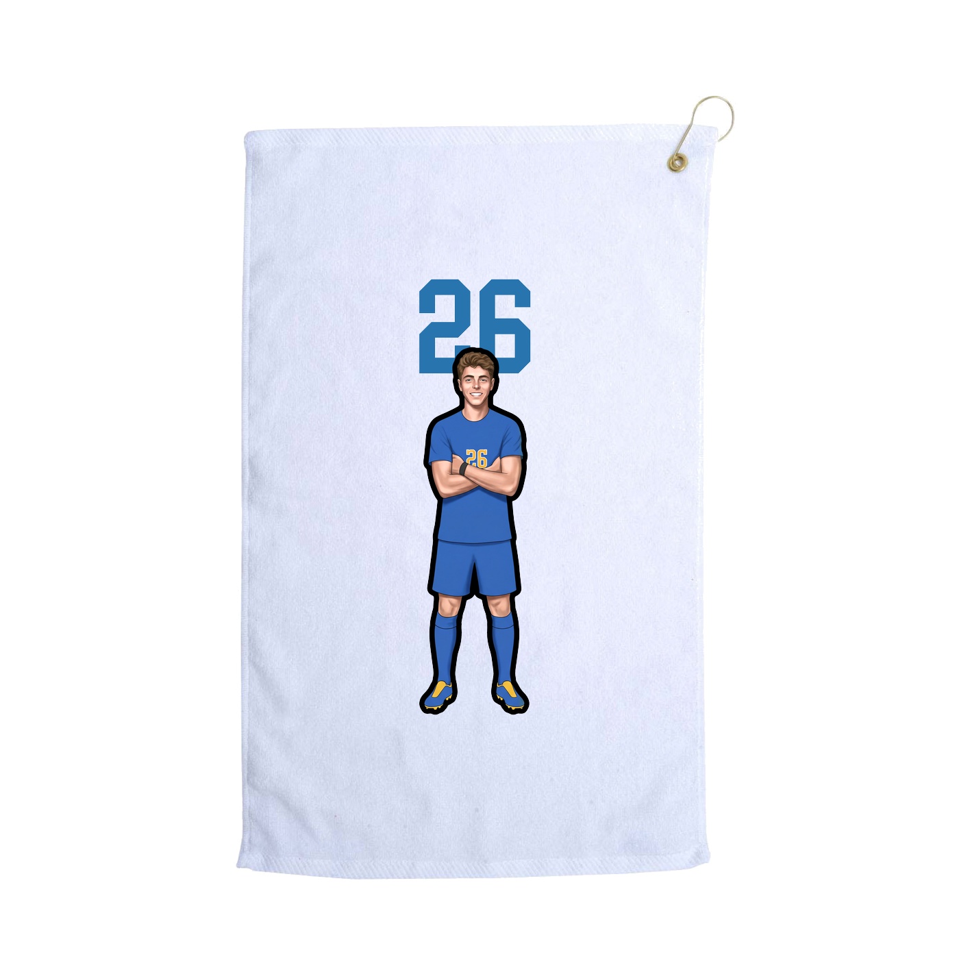 Golf Towel — Number Top in White