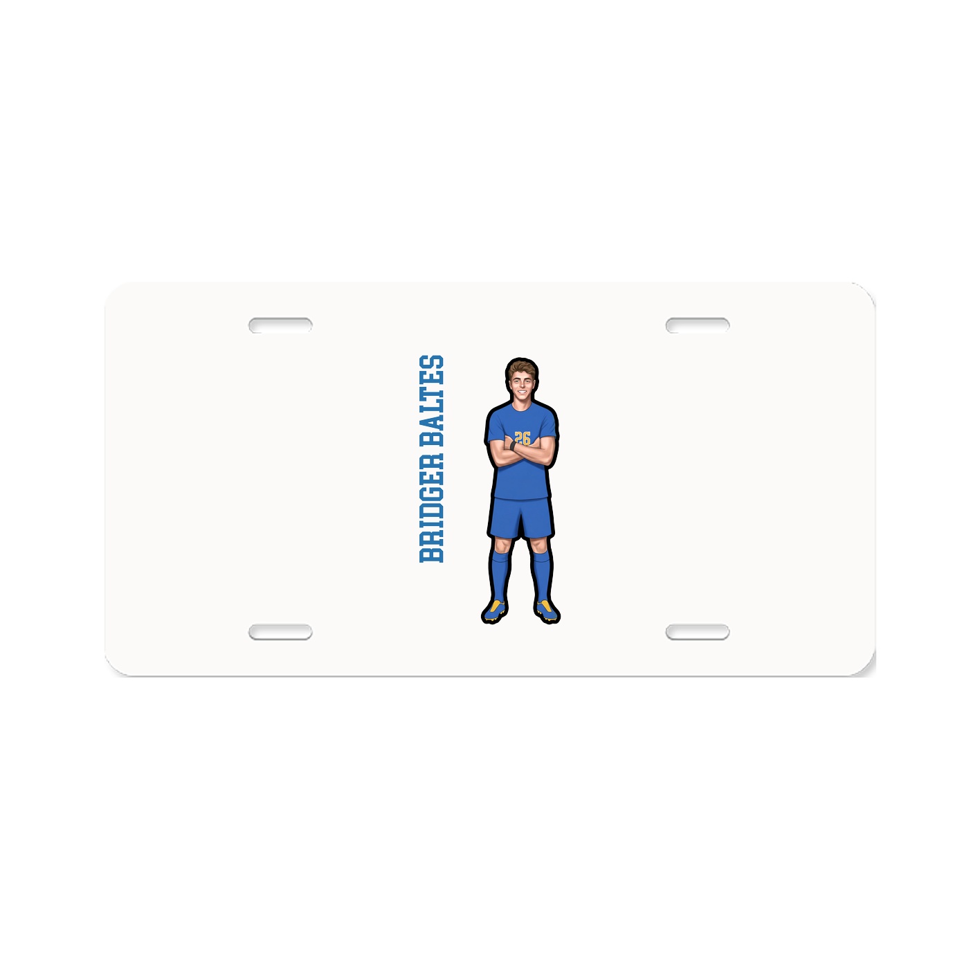 License Plate — Name Vertical in Classic