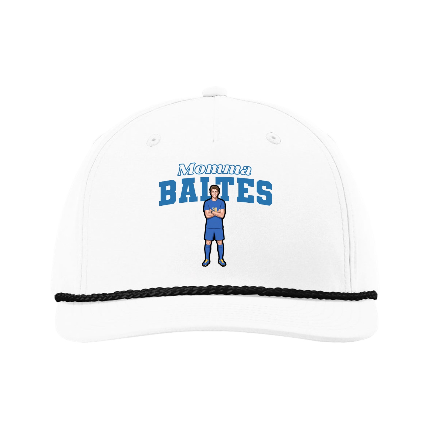 Five-Panel Classic Rope Cap — Mothers Day Block in White