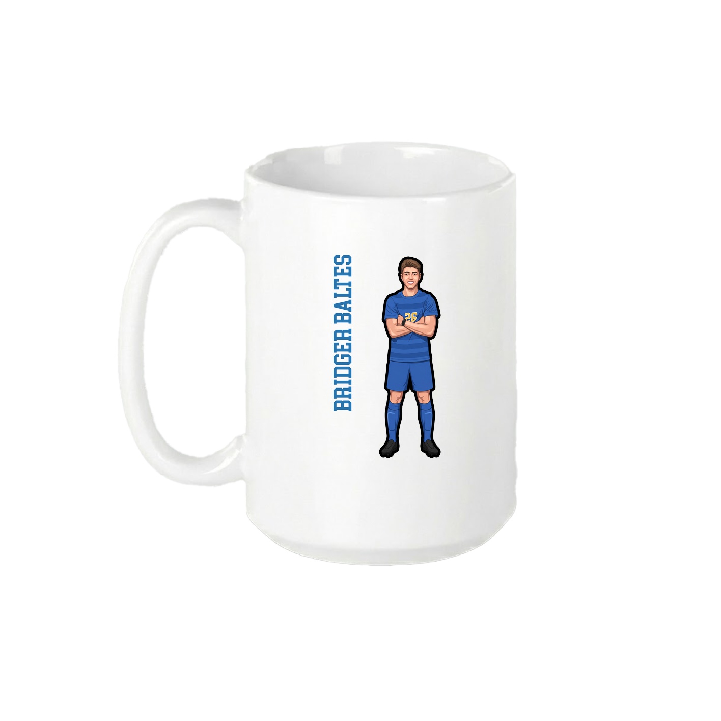 15oz Coffee Mug — Name Vertical in White