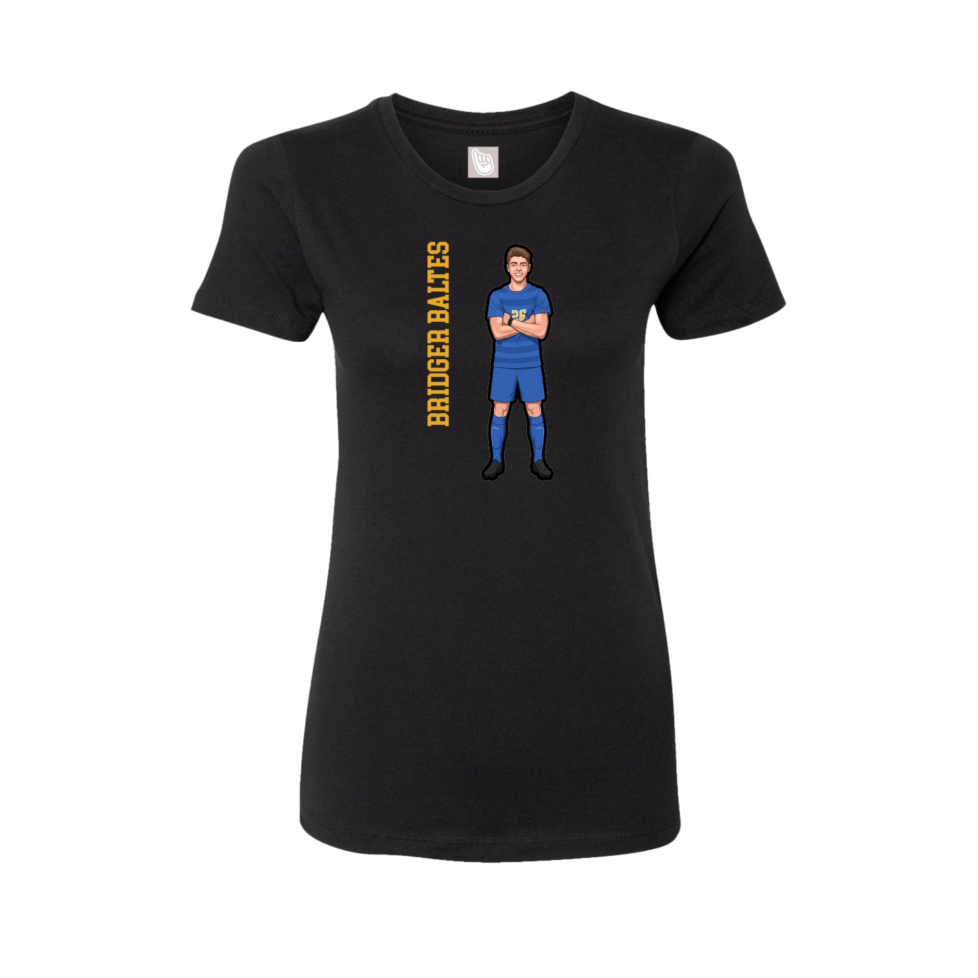 Fitted Women's Tee — Name Vertical in Black