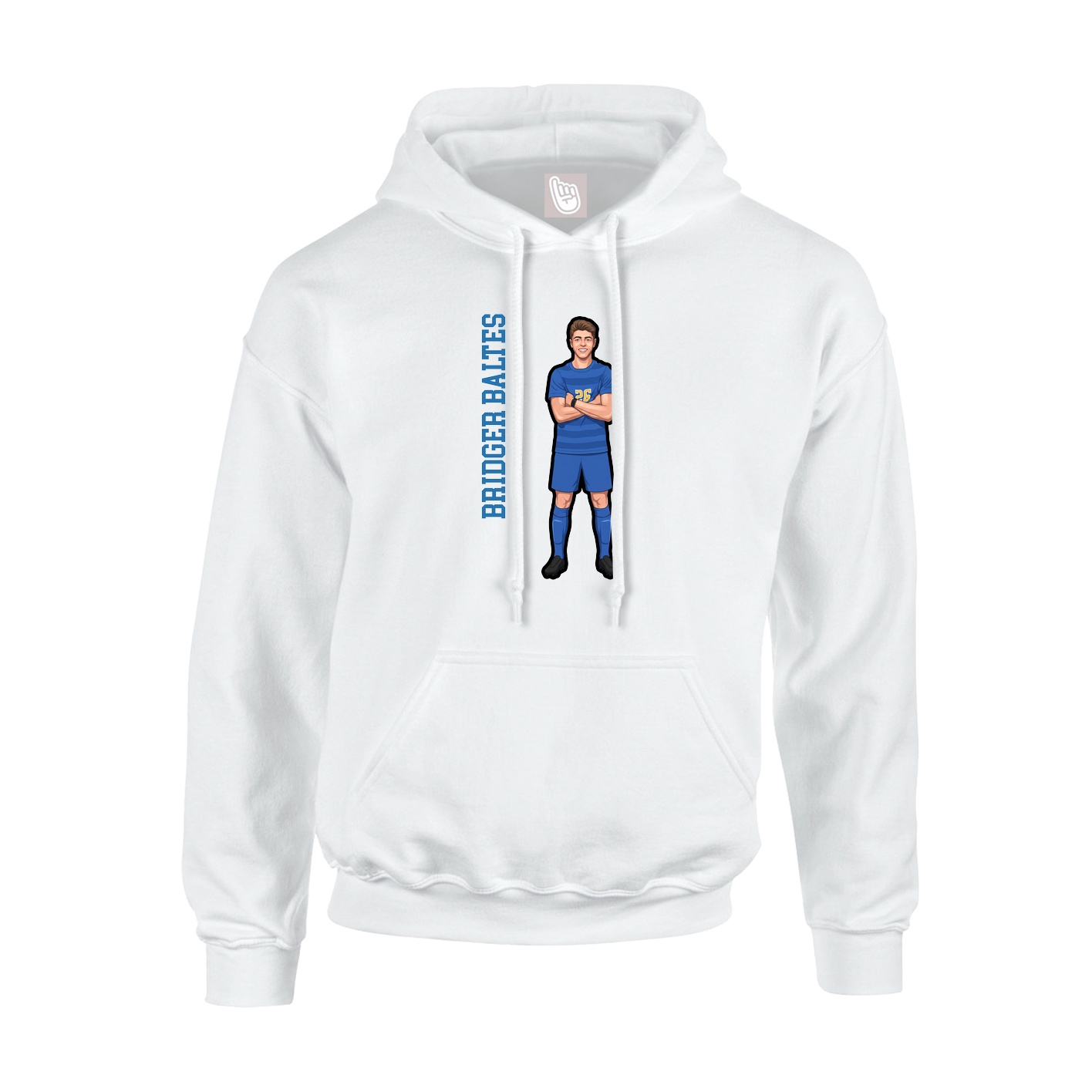 Youth Hoodie — Name Vertical in White