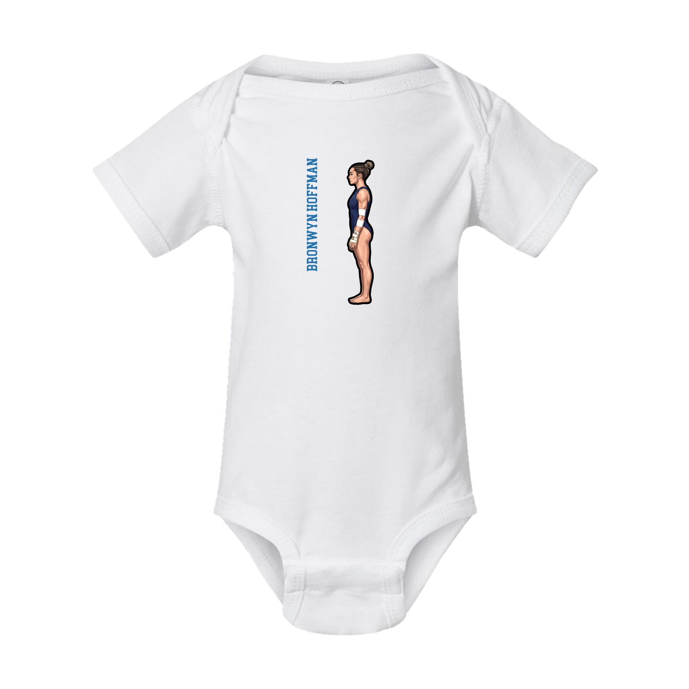 Baby Onesie — Name Vertical in White