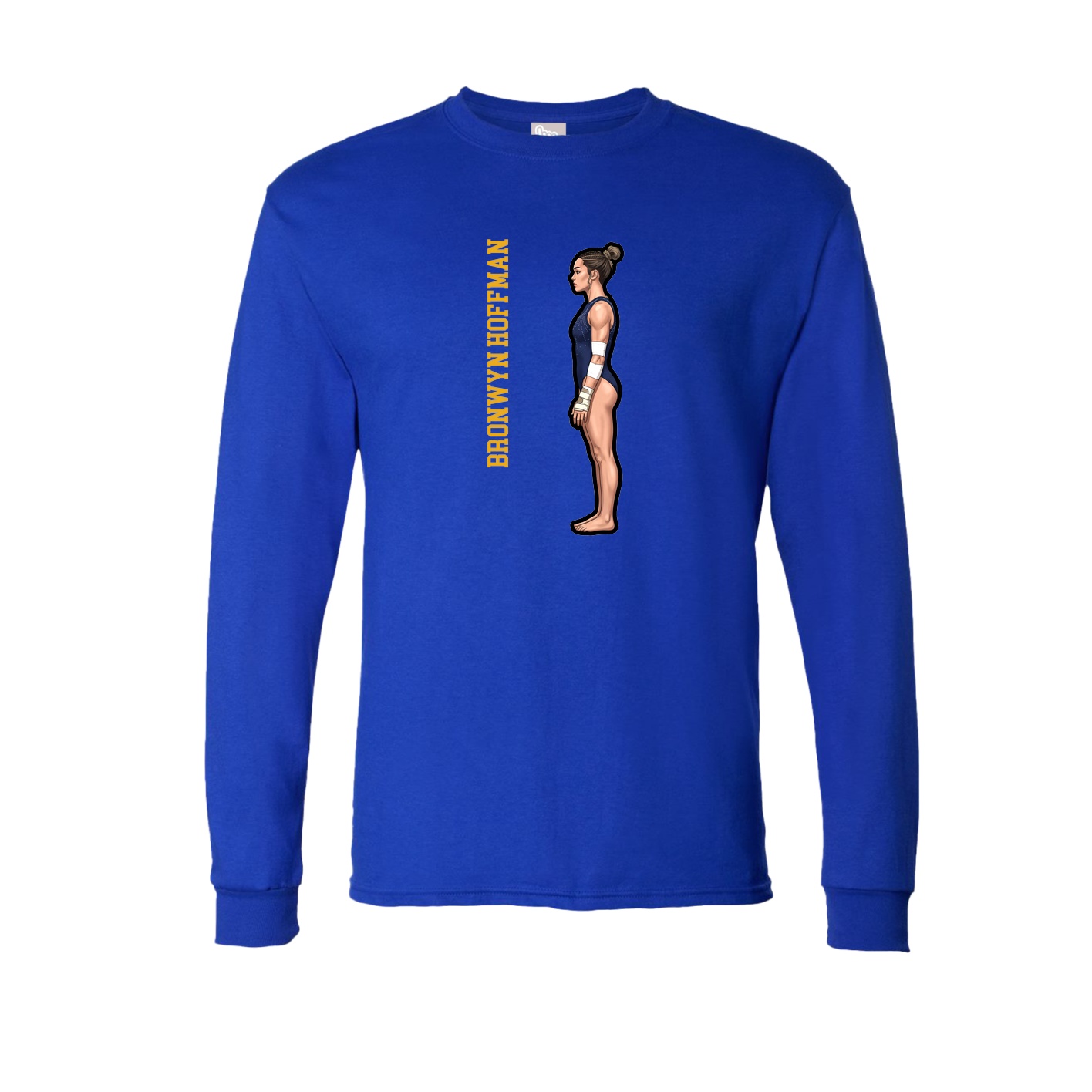 Long Sleeve Tee — Name Vertical in Royal
