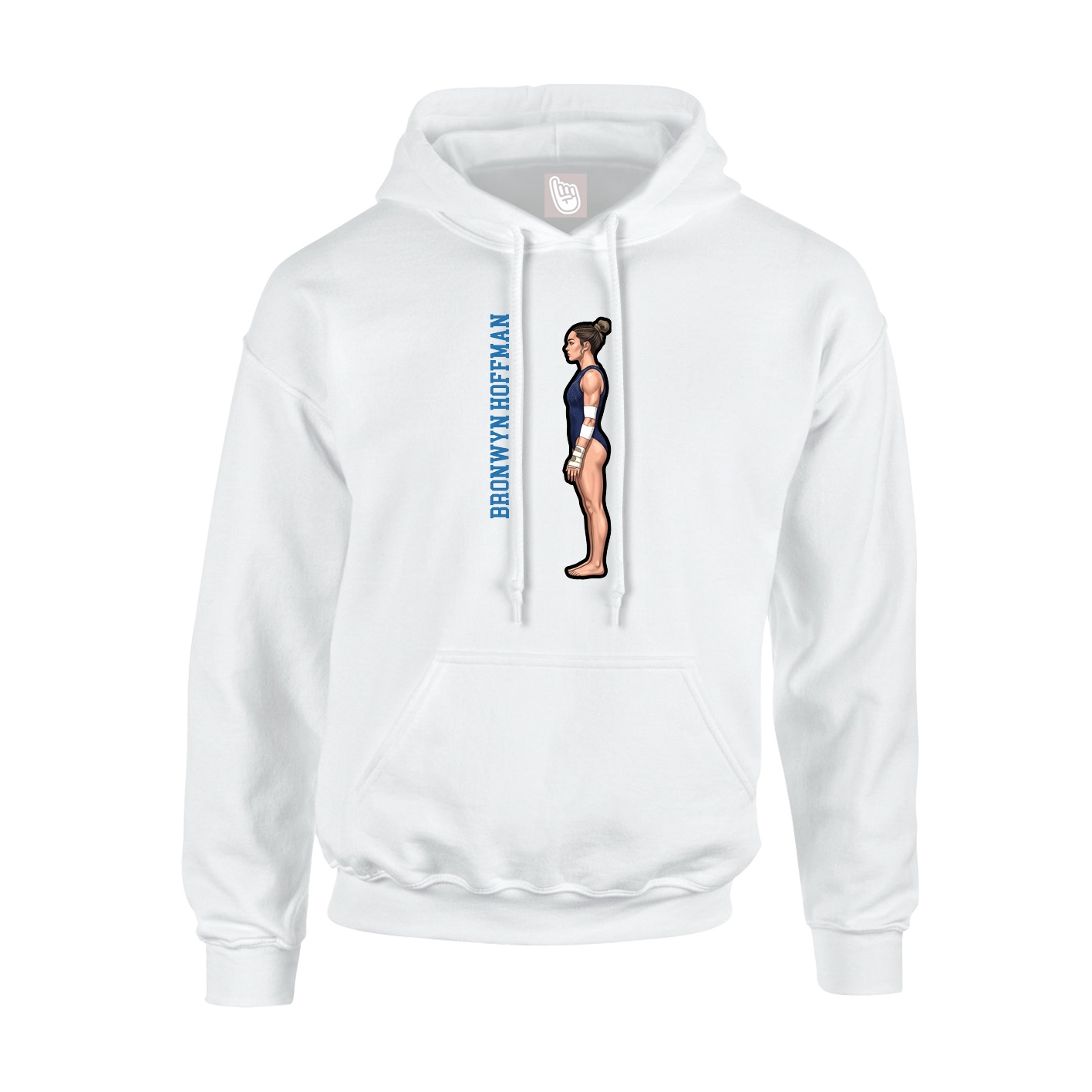 Hoodie — Name Vertical in White