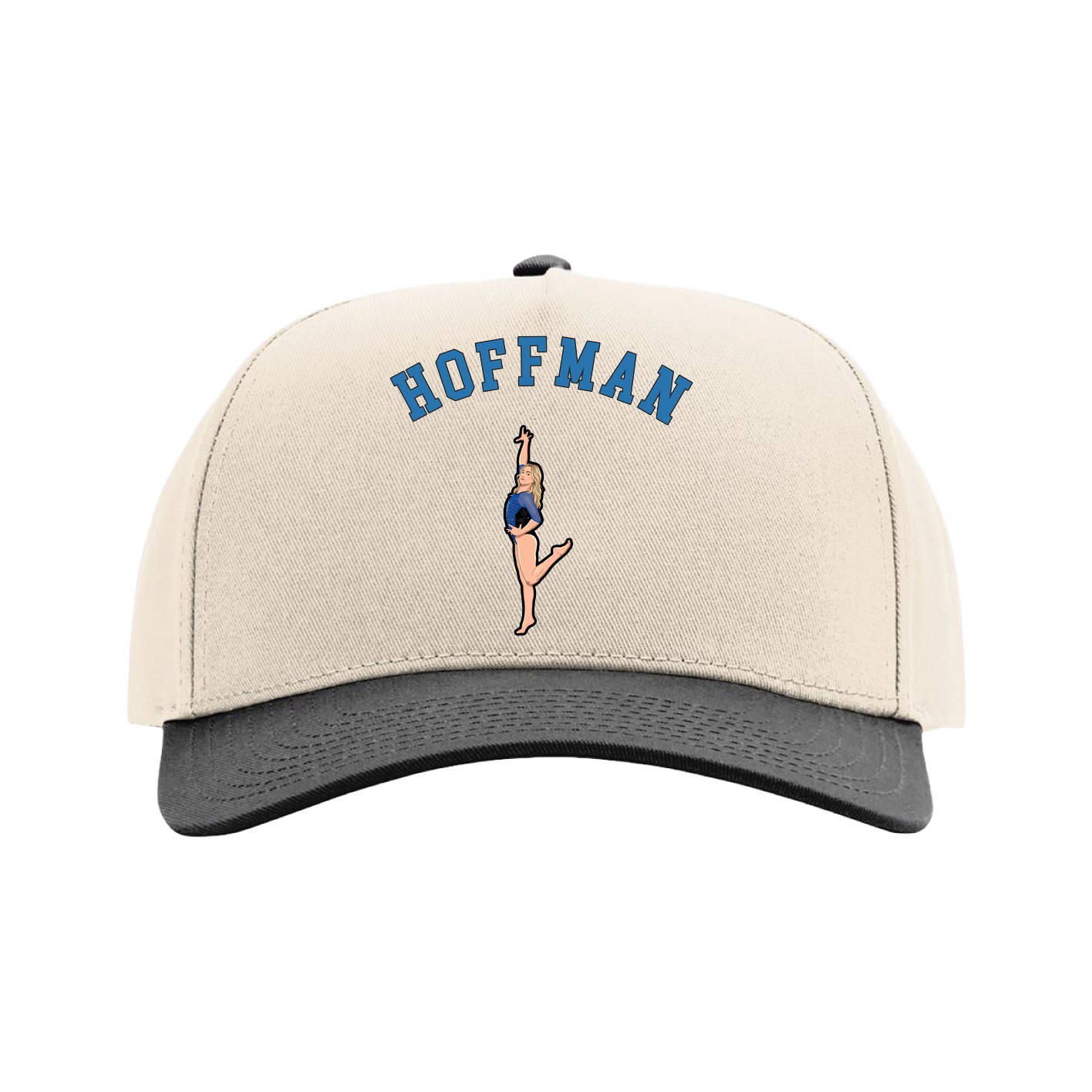 Full Fabric Five-Panel Champ Cap — Shirsey Arch in Cream/Black