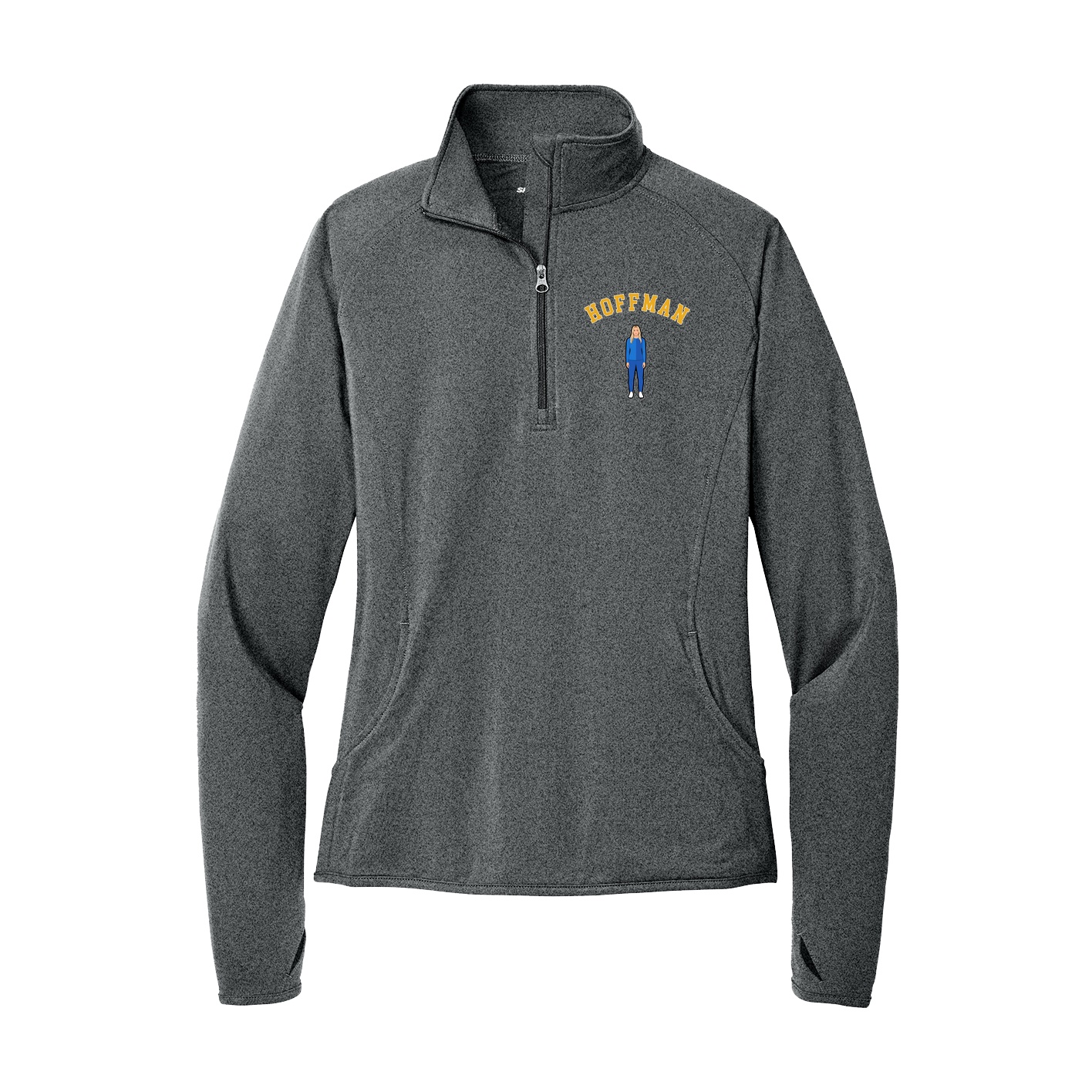 Women's Q-Zip Pullover — Shirsey Arch in Grey