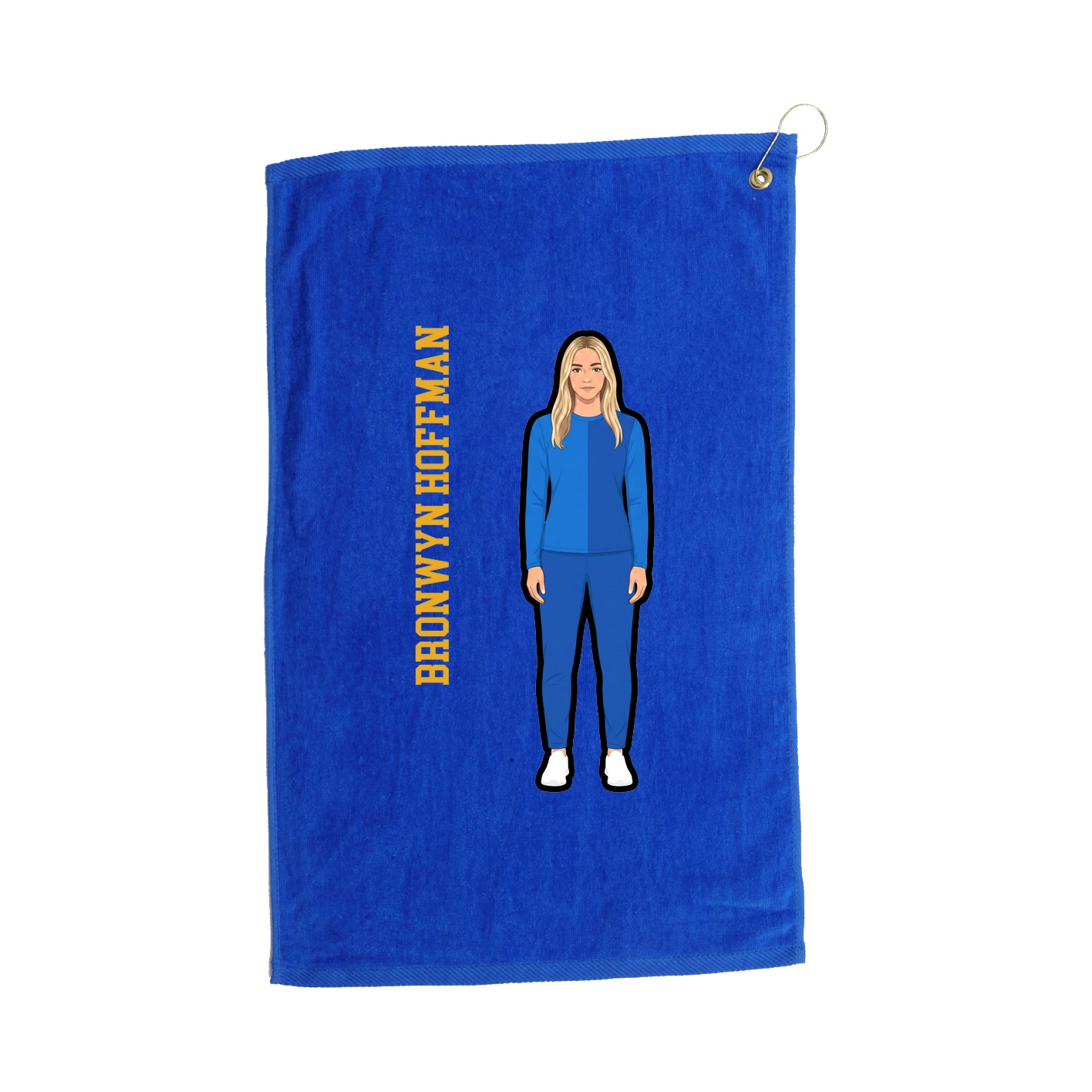 Golf Towel — Name Vertical in Royal