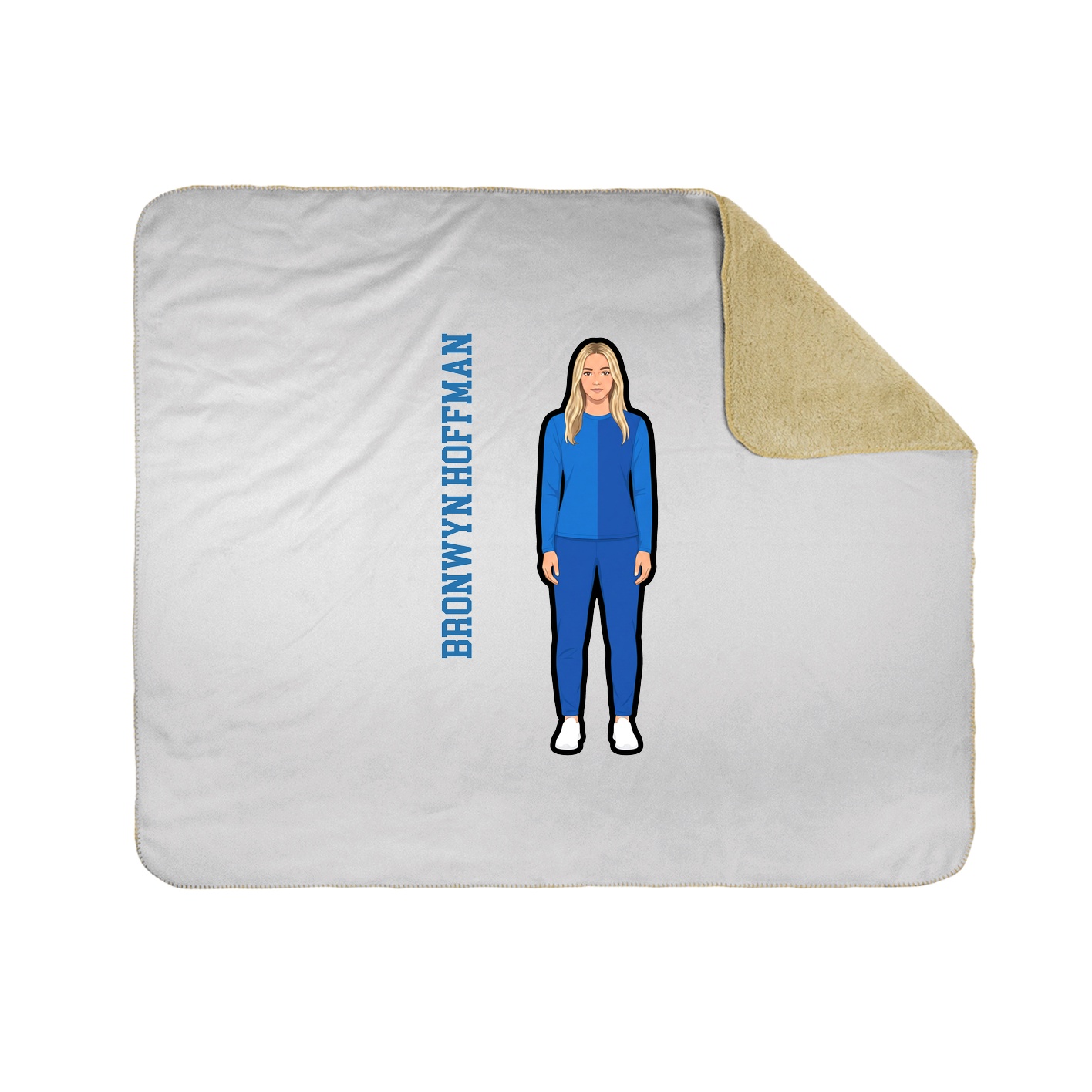 Throw Blanket — Name Vertical in White