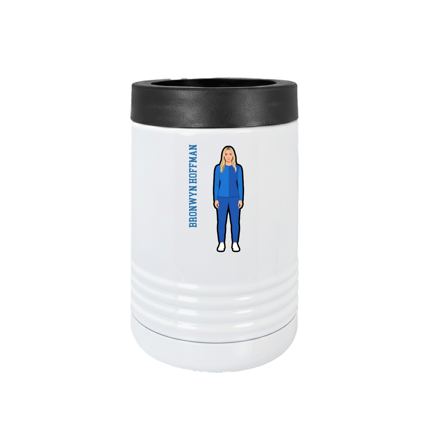 Beverage Holder — Name Vertical in White