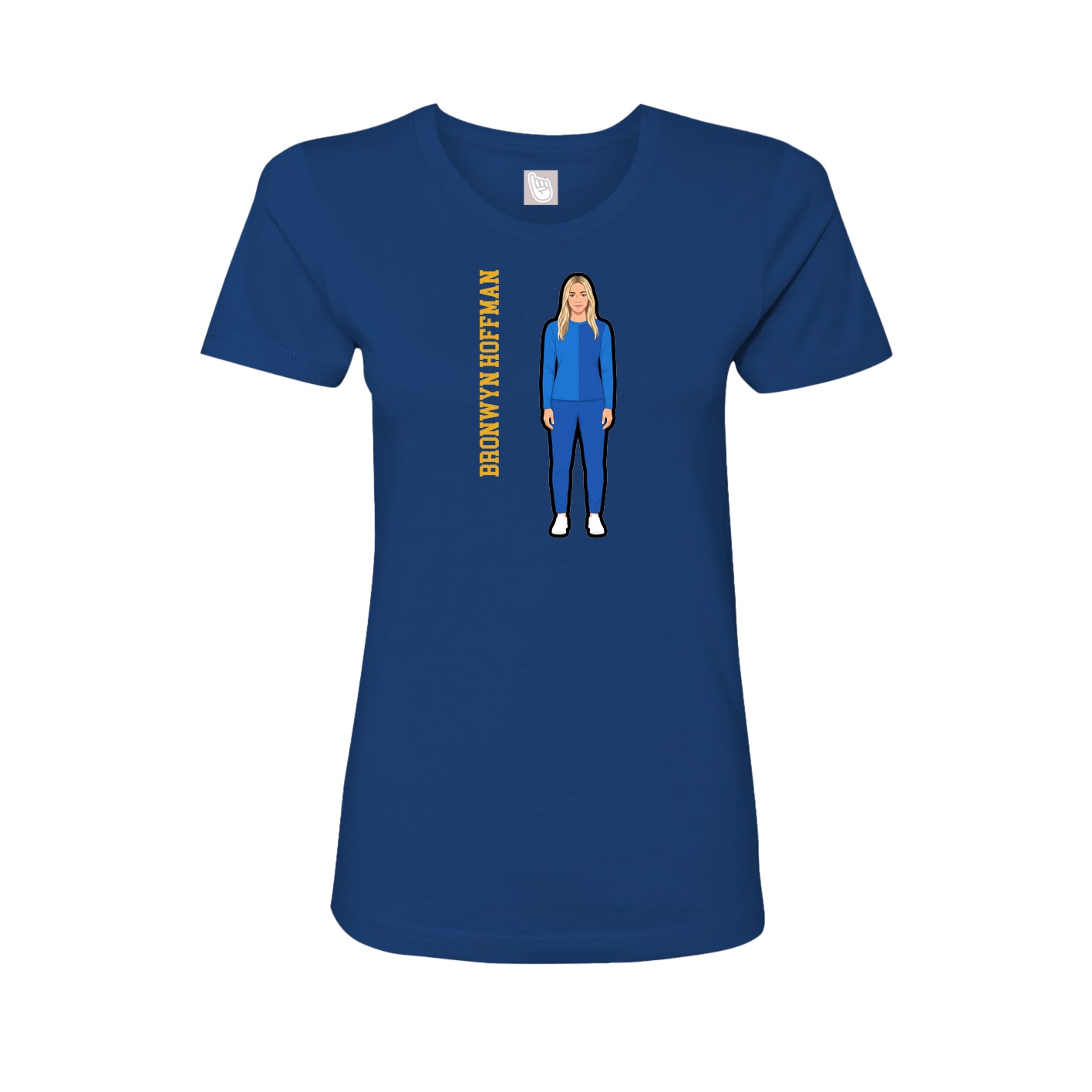 Womens Tee — Name Vertical in Royal