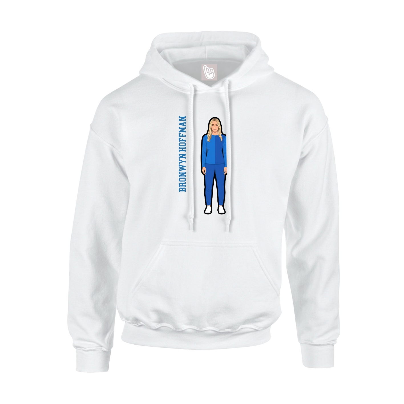 Youth Hoodie — Name Vertical in White