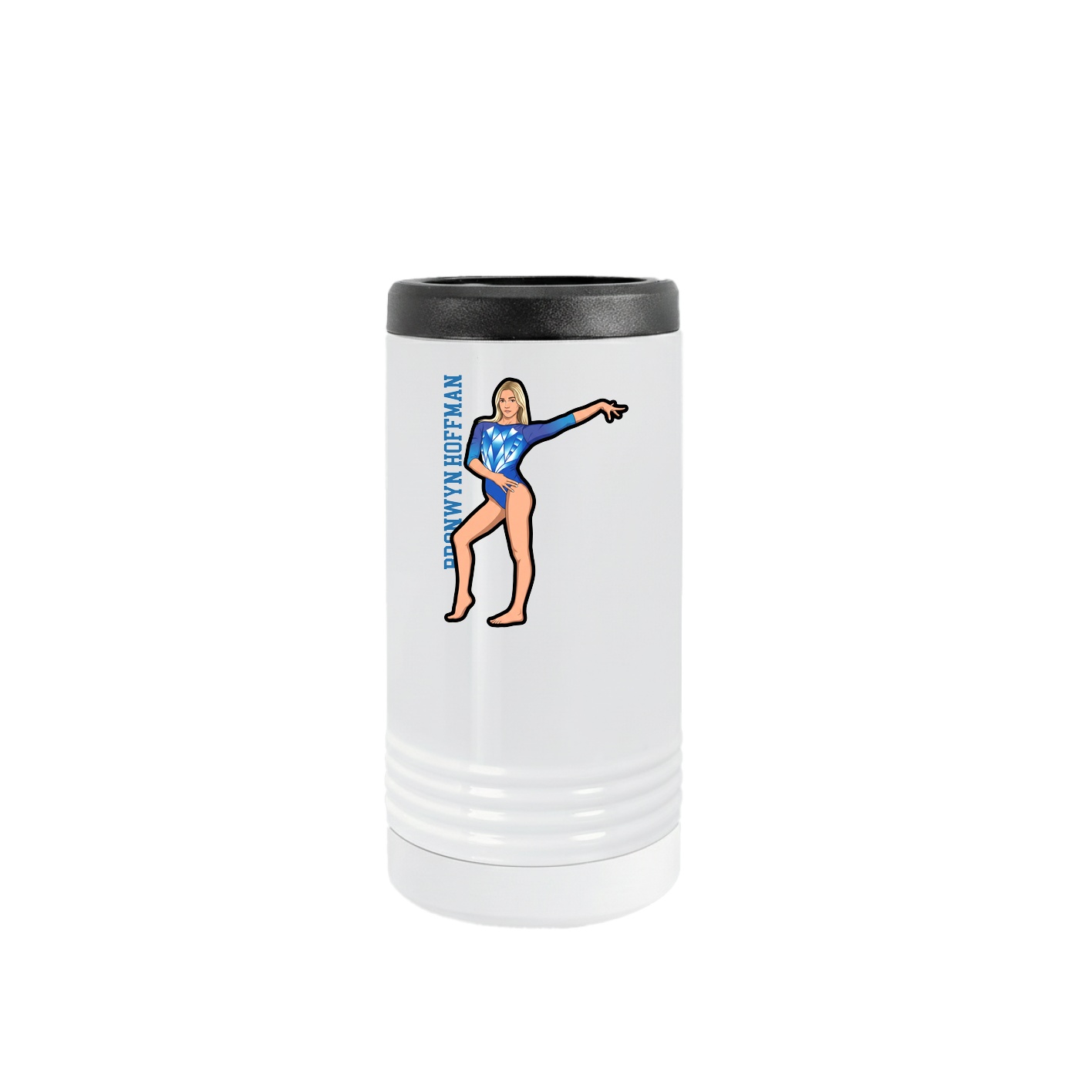 Slim Beverage Holder — Name Vertical in White