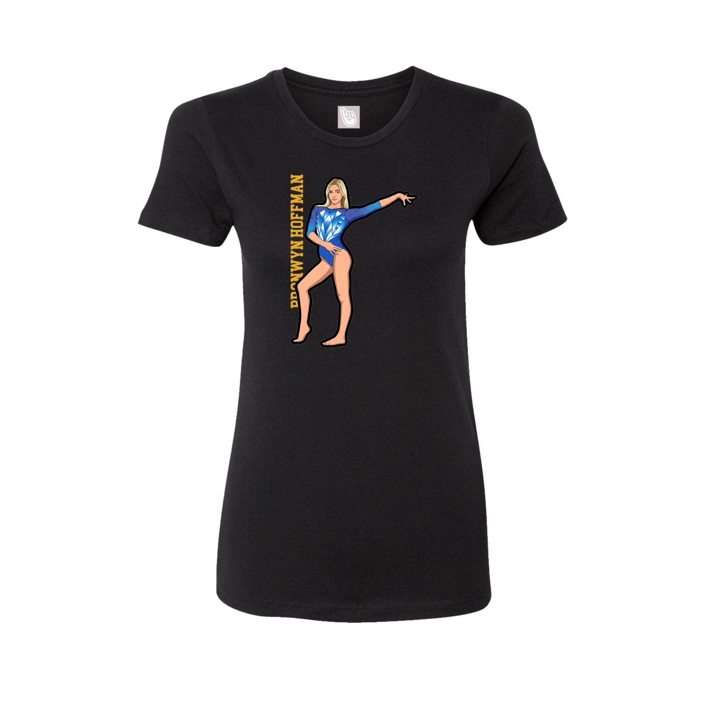 Womens Tee — Name Vertical in Black
