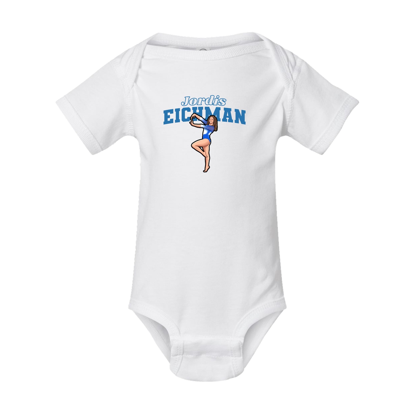 Baby Onesie — Name Arch in White