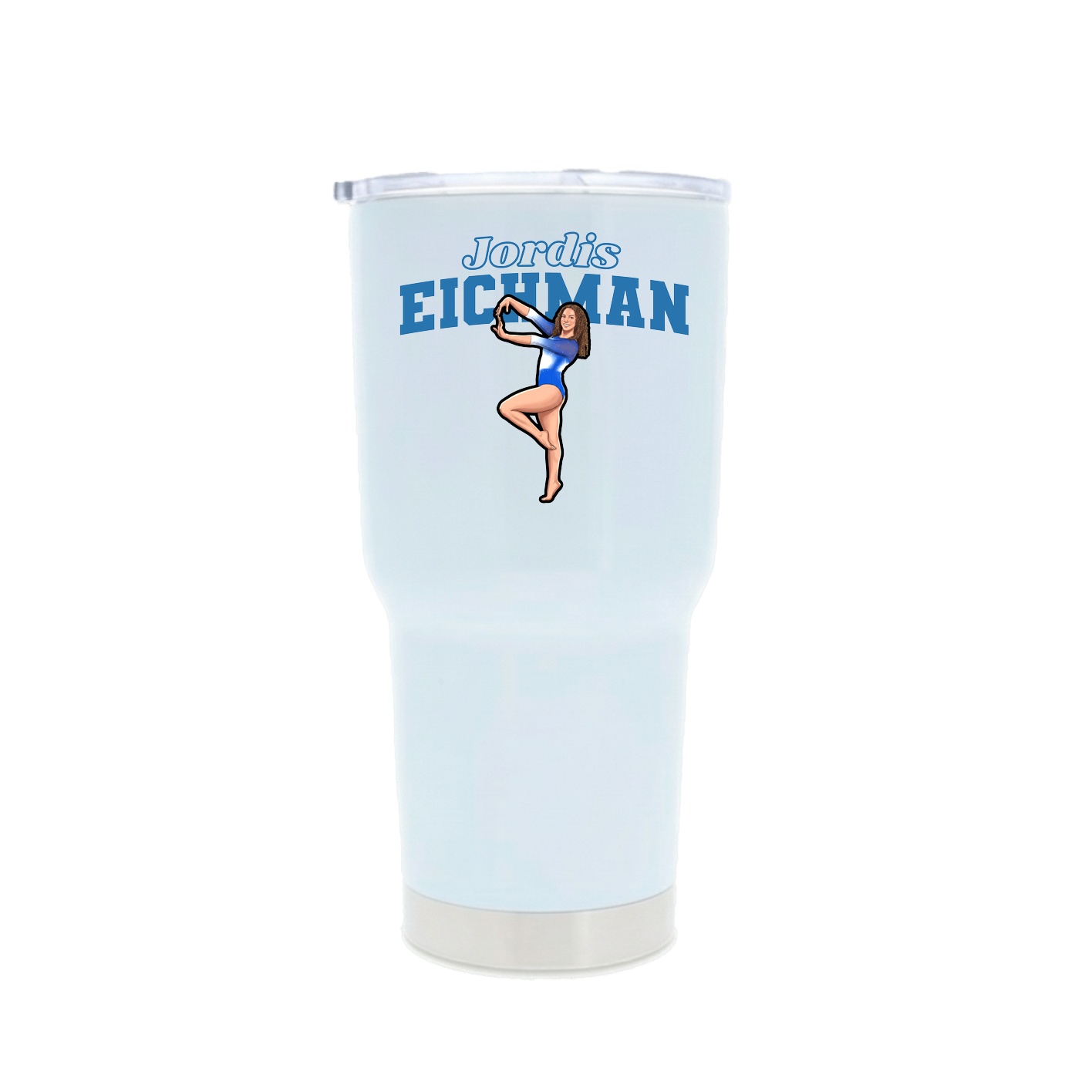 30oz Stainless Steel Tumbler — Name Arch in White