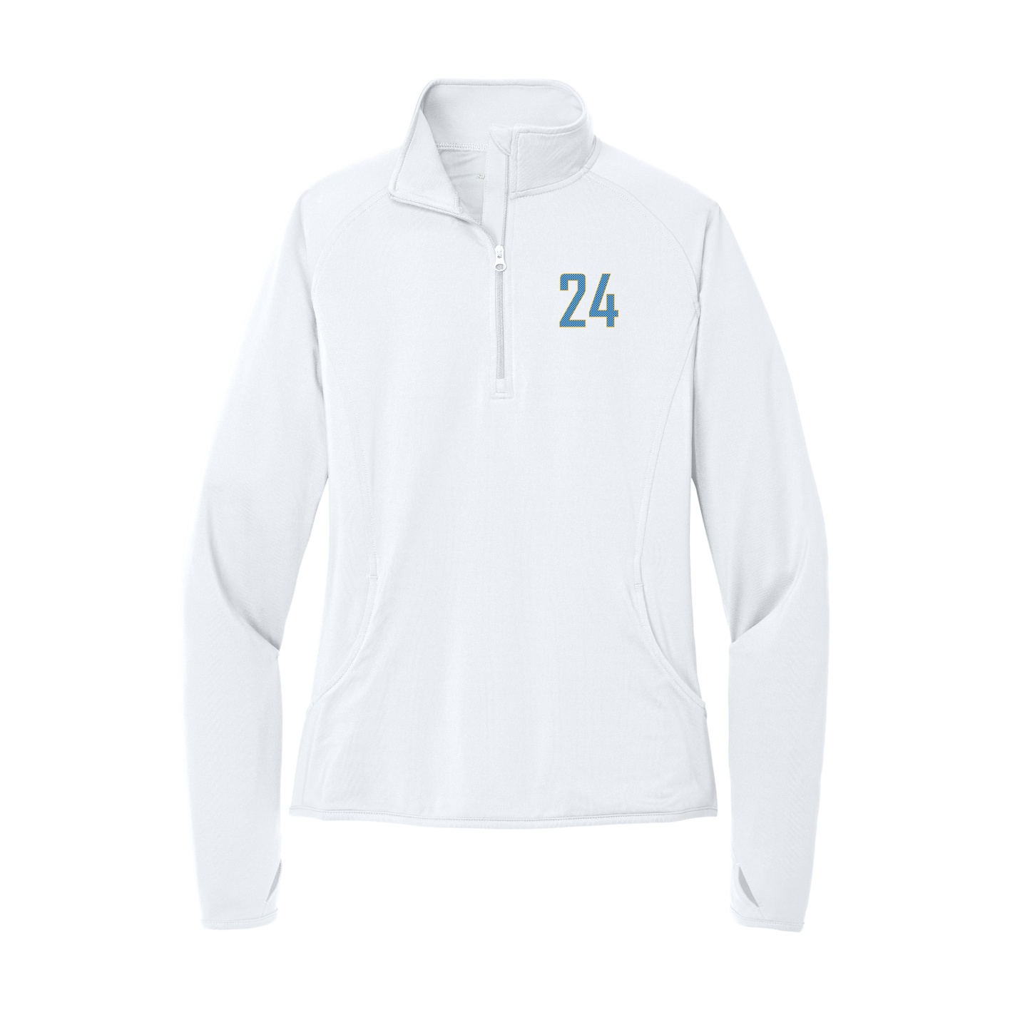 Women's Q-Zip Pullover — Front Shirsy in White
