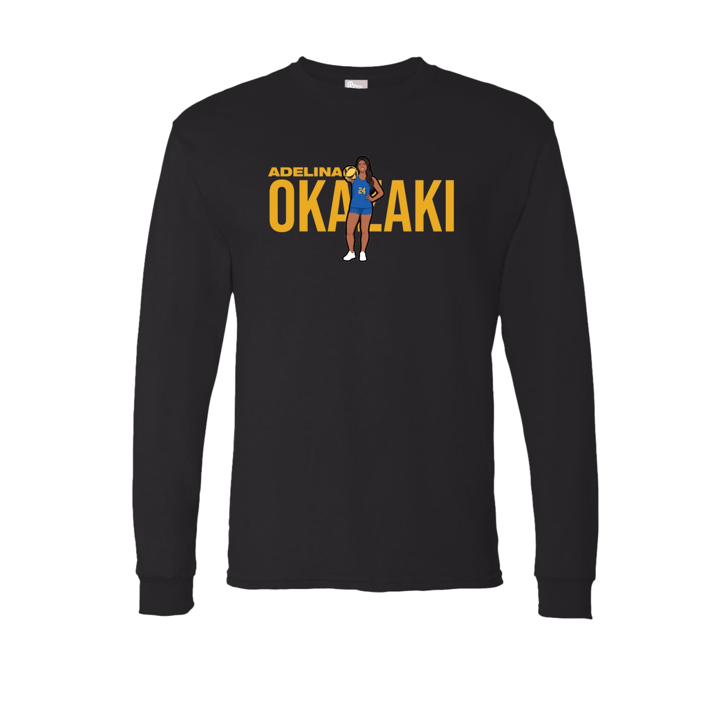 Long Sleeve Tee — Player Name in Black