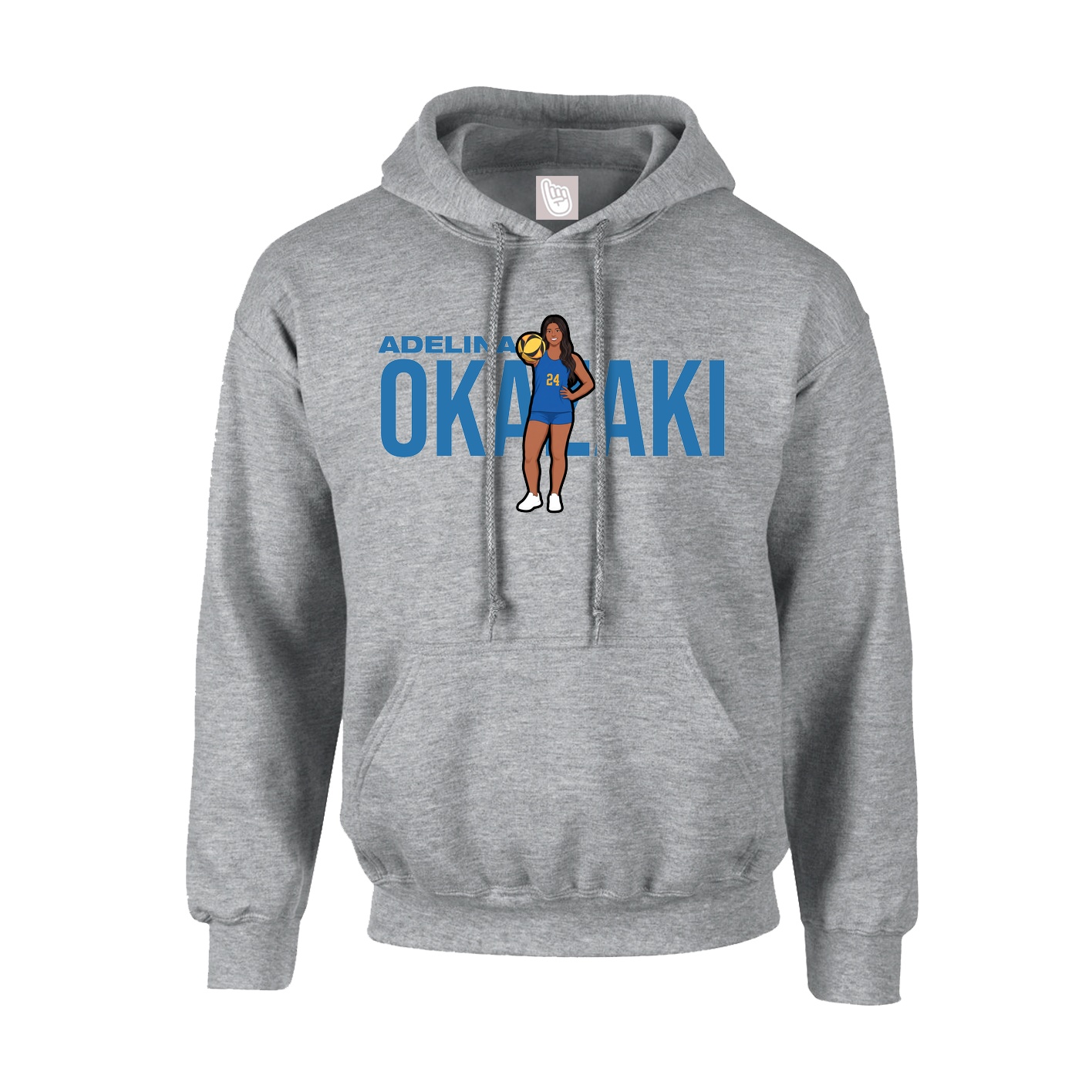 Hoodie — Player Name in Grey