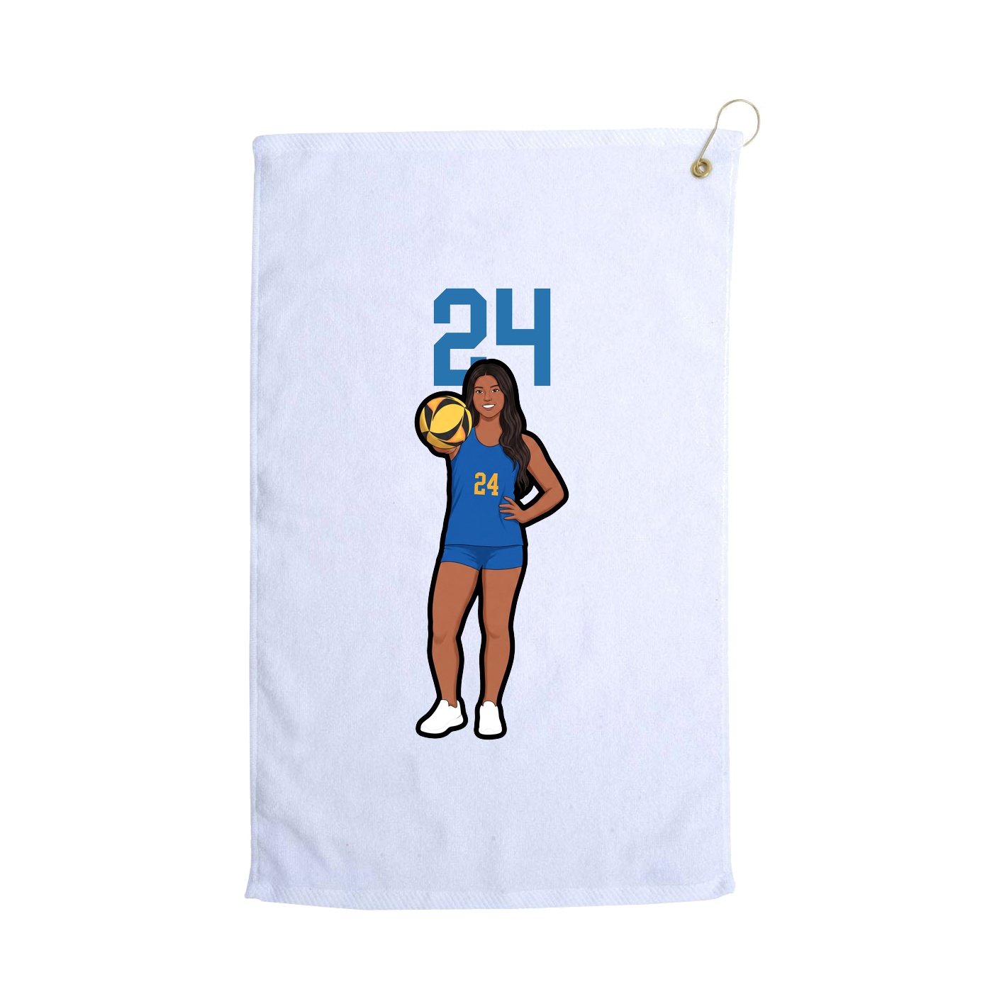 Golf Towel — Number Top in White