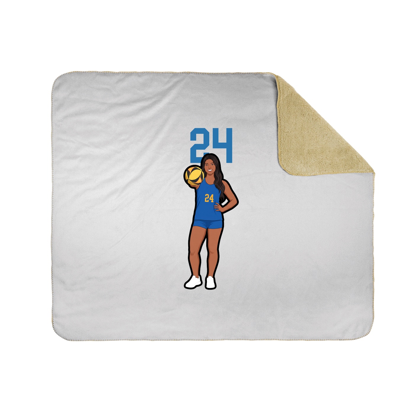 Throw Blanket — Number Top in White