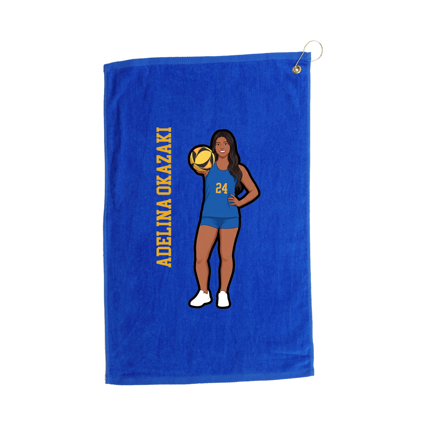 Golf Towel — Name Vertical in Royal